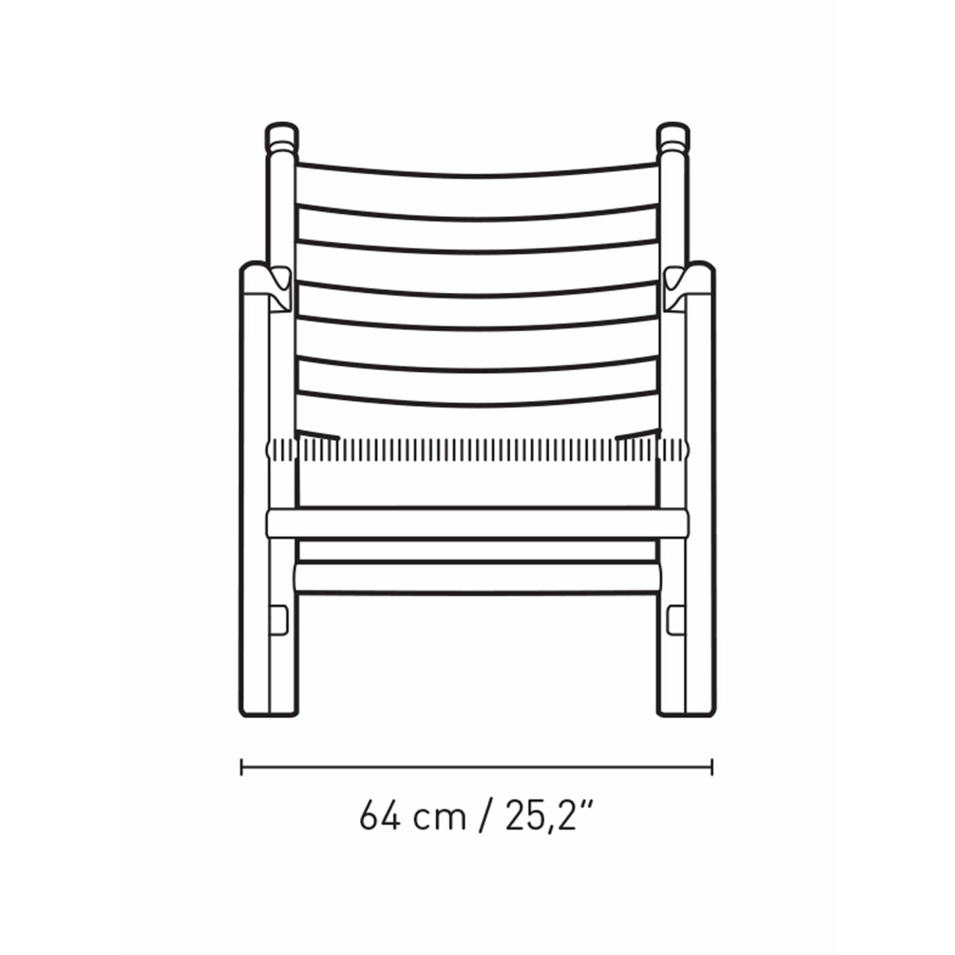 Carl Hansen CH44 Lounge stol eik Røykfarget olje, naturledning