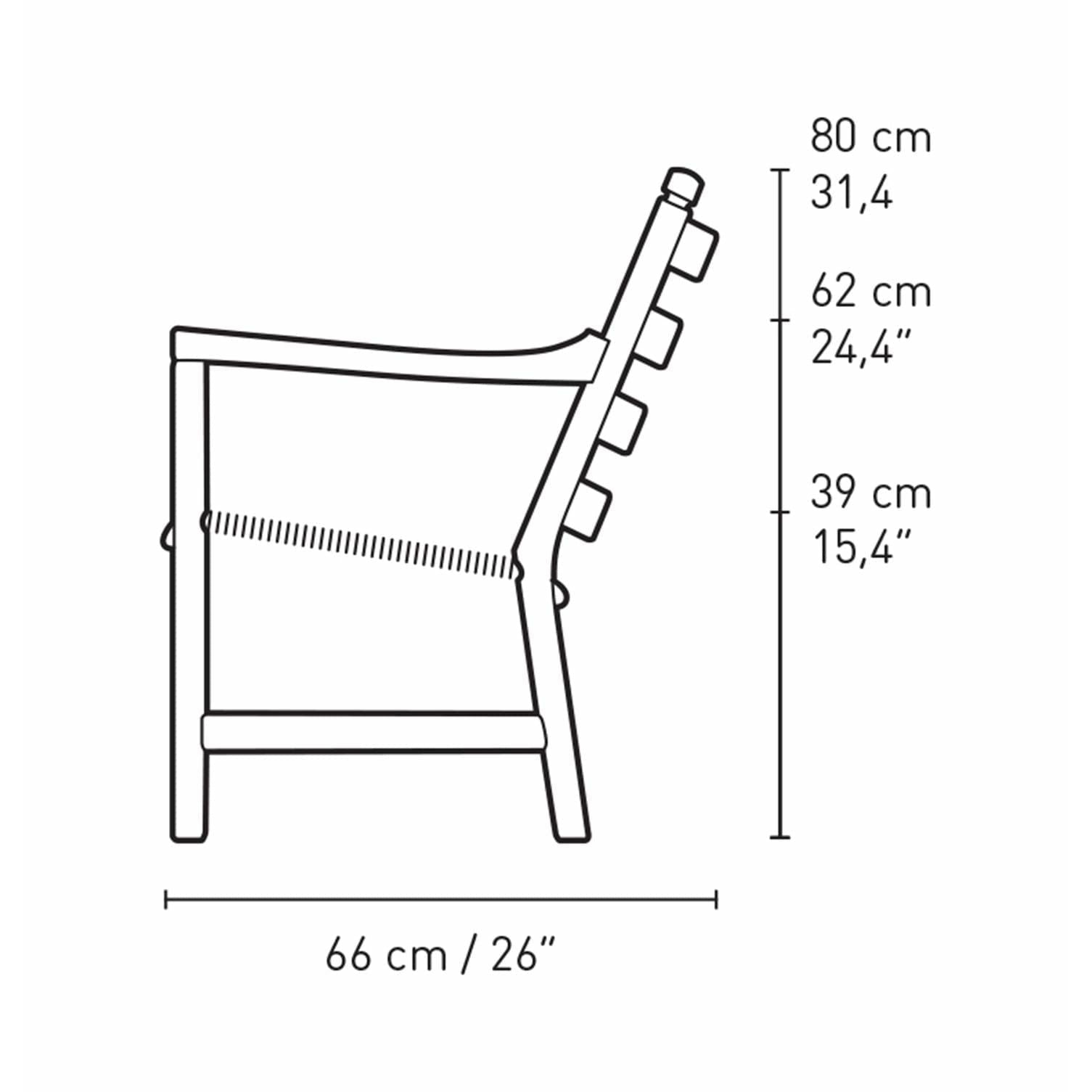 Carl Hansen CH44休息室橡树烟彩色油，天然绳