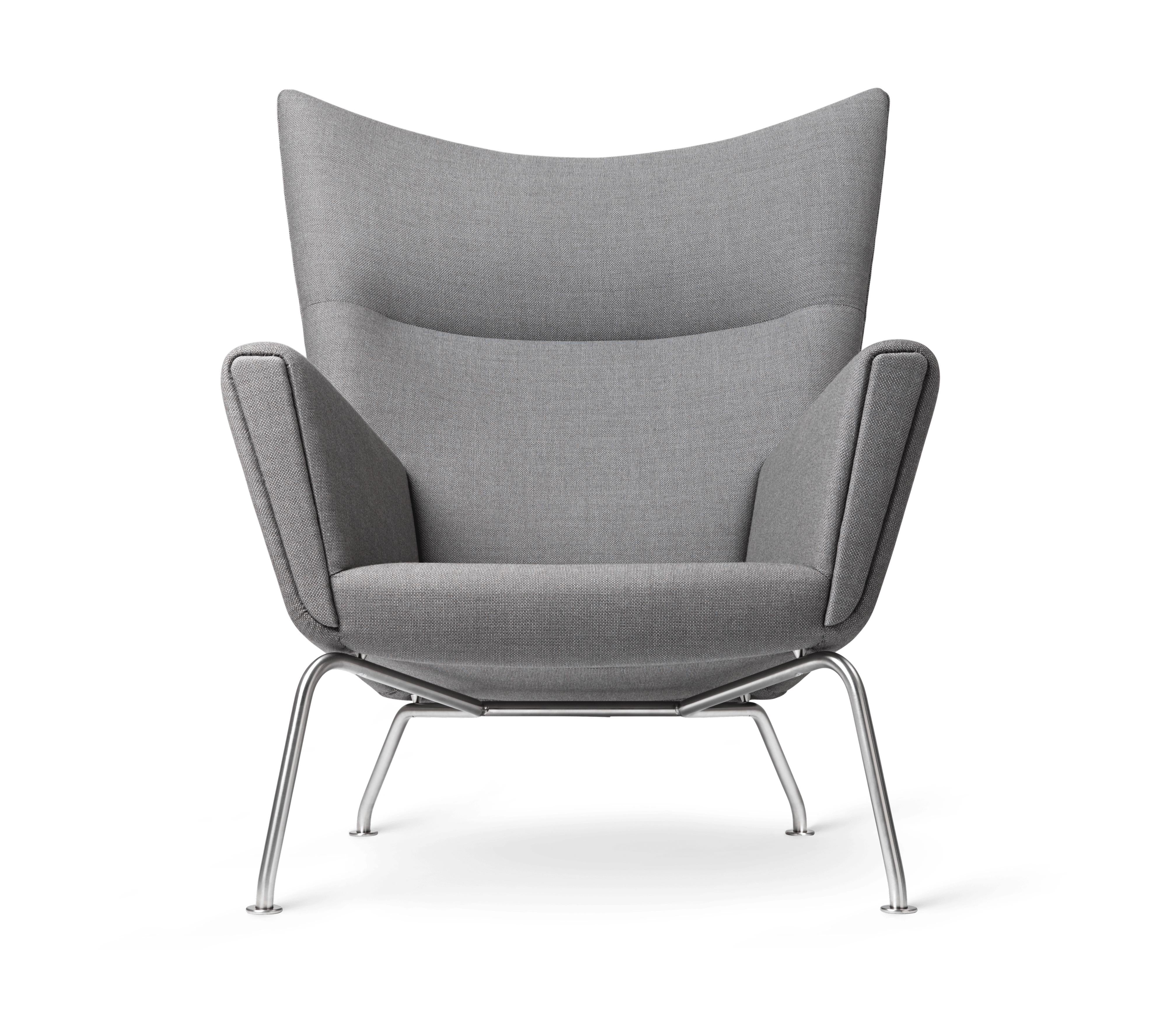 Carl Hansen CH445 vængstóll, stál/ástríða 6101