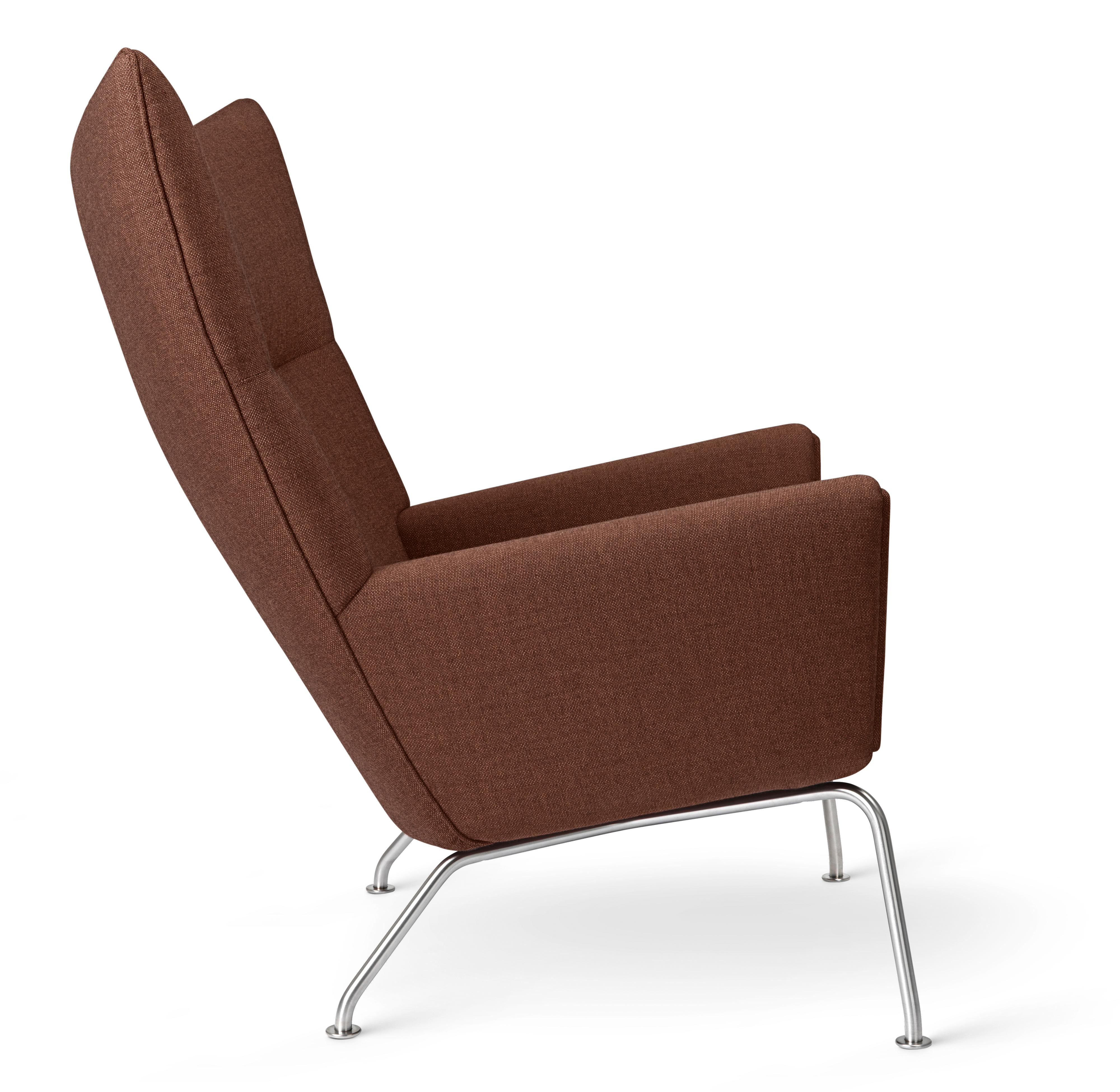 Silla de ala Carl Hansen CH445, Acero/Pasión 7101