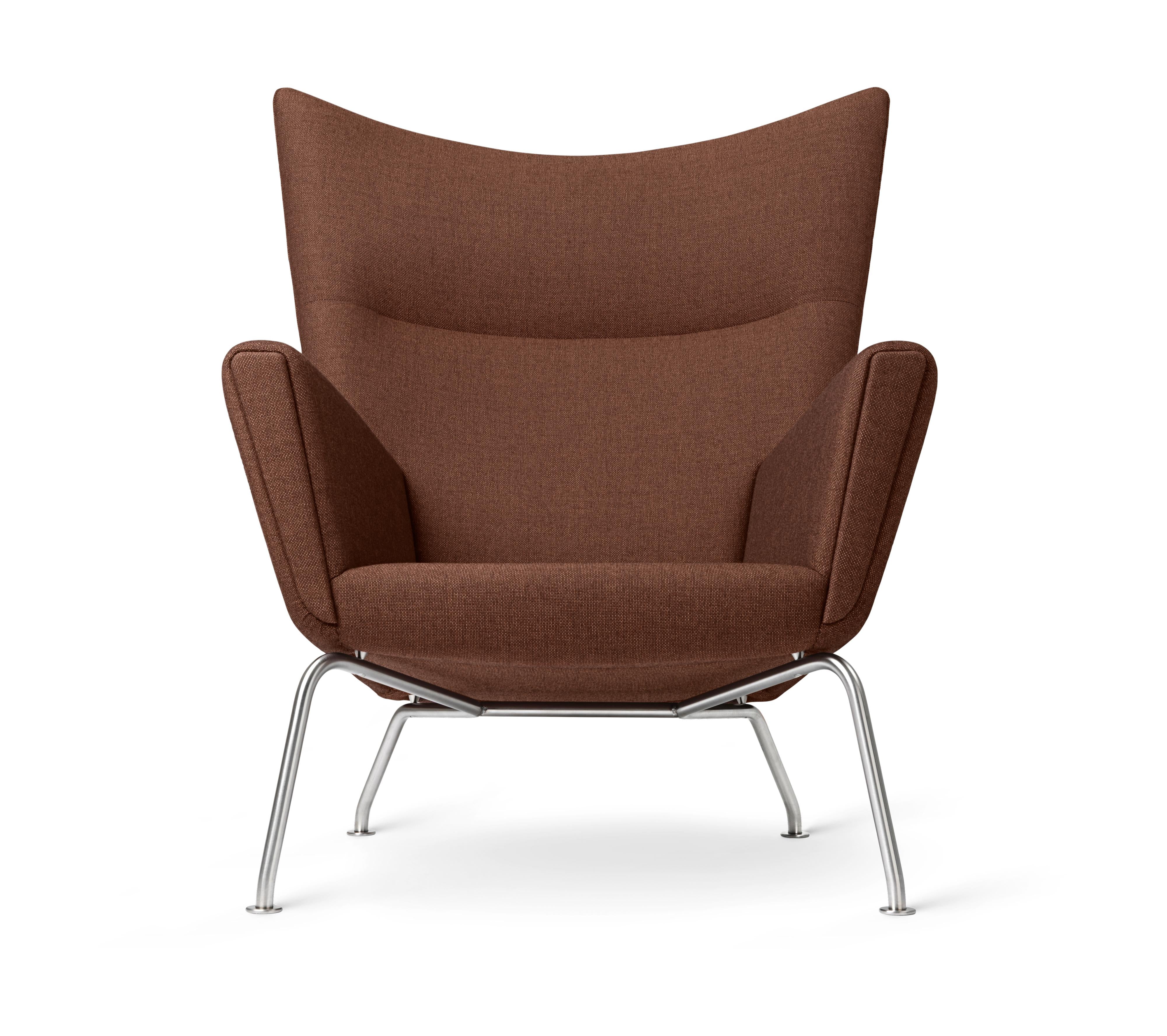 Carl Hansen CH445 vængstóll, stál/ástríða 7101