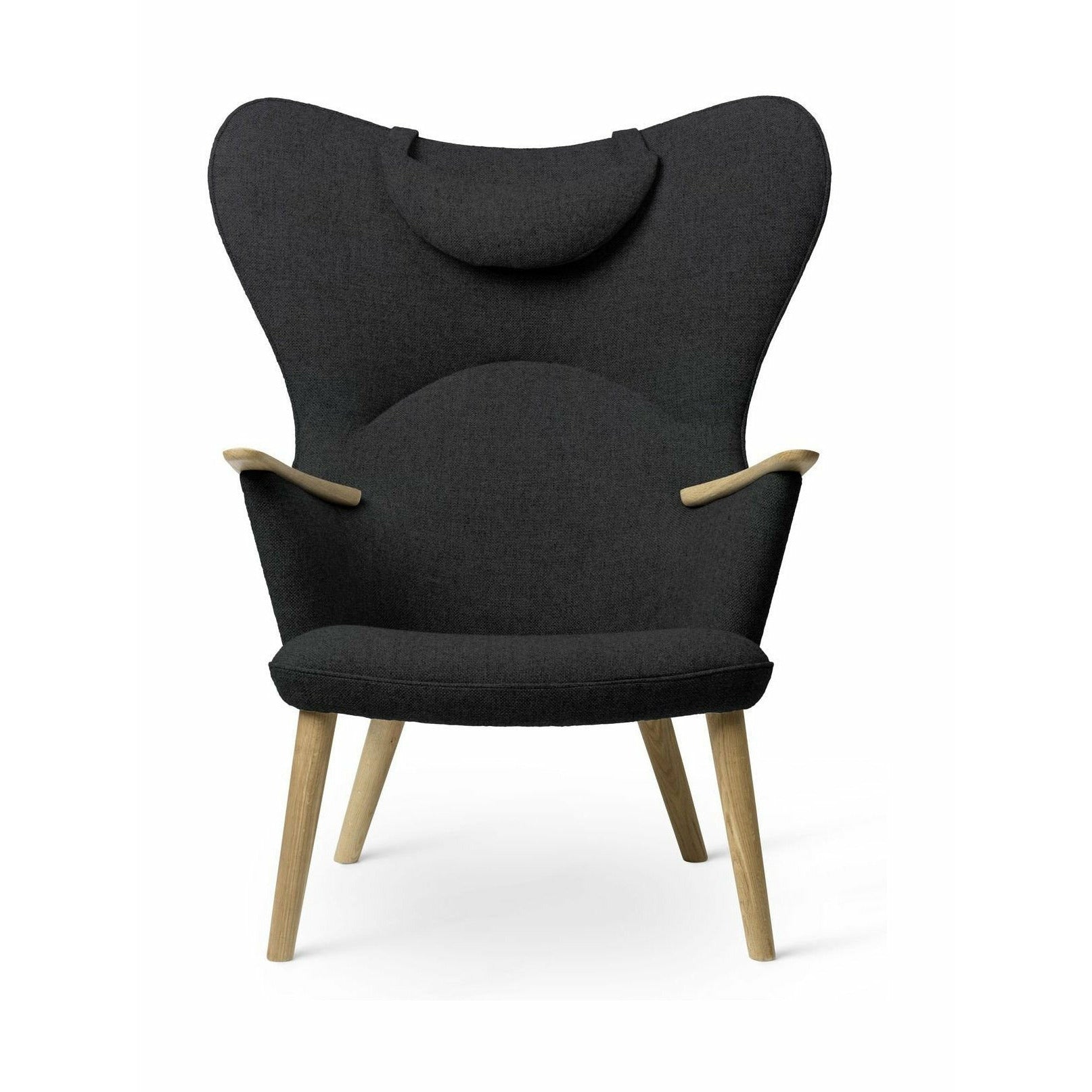 Carl Hansen Ch78 Mama Bear Lounge Chair, Oak Oil / Black Fiord 0191