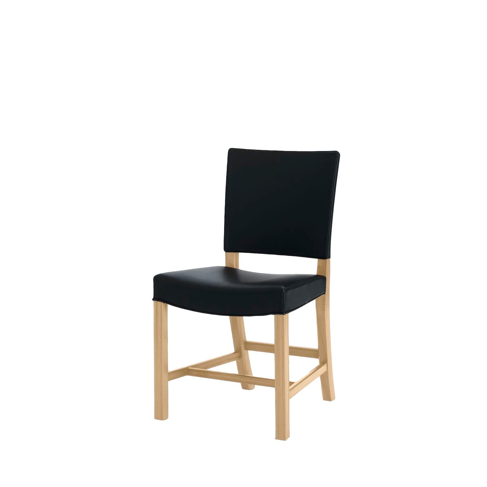 Carl Hansen KK37580 Stor rød stol, soaped eg/sort læder