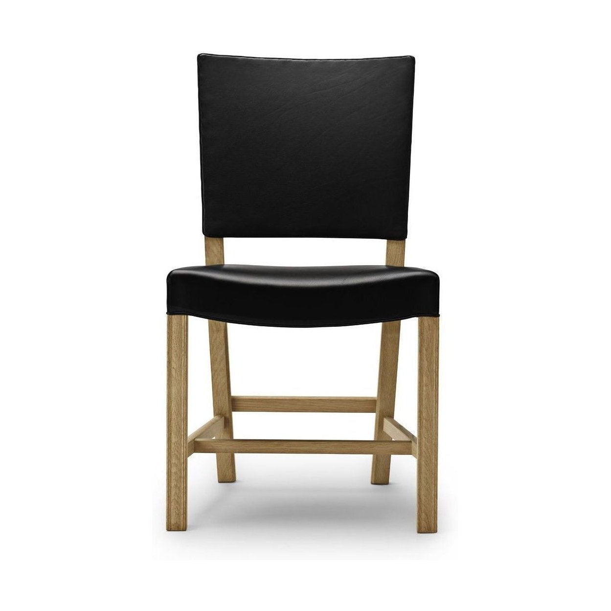 Carl Hansen KK39490 liten rød stol, eik såp/svart skinn
