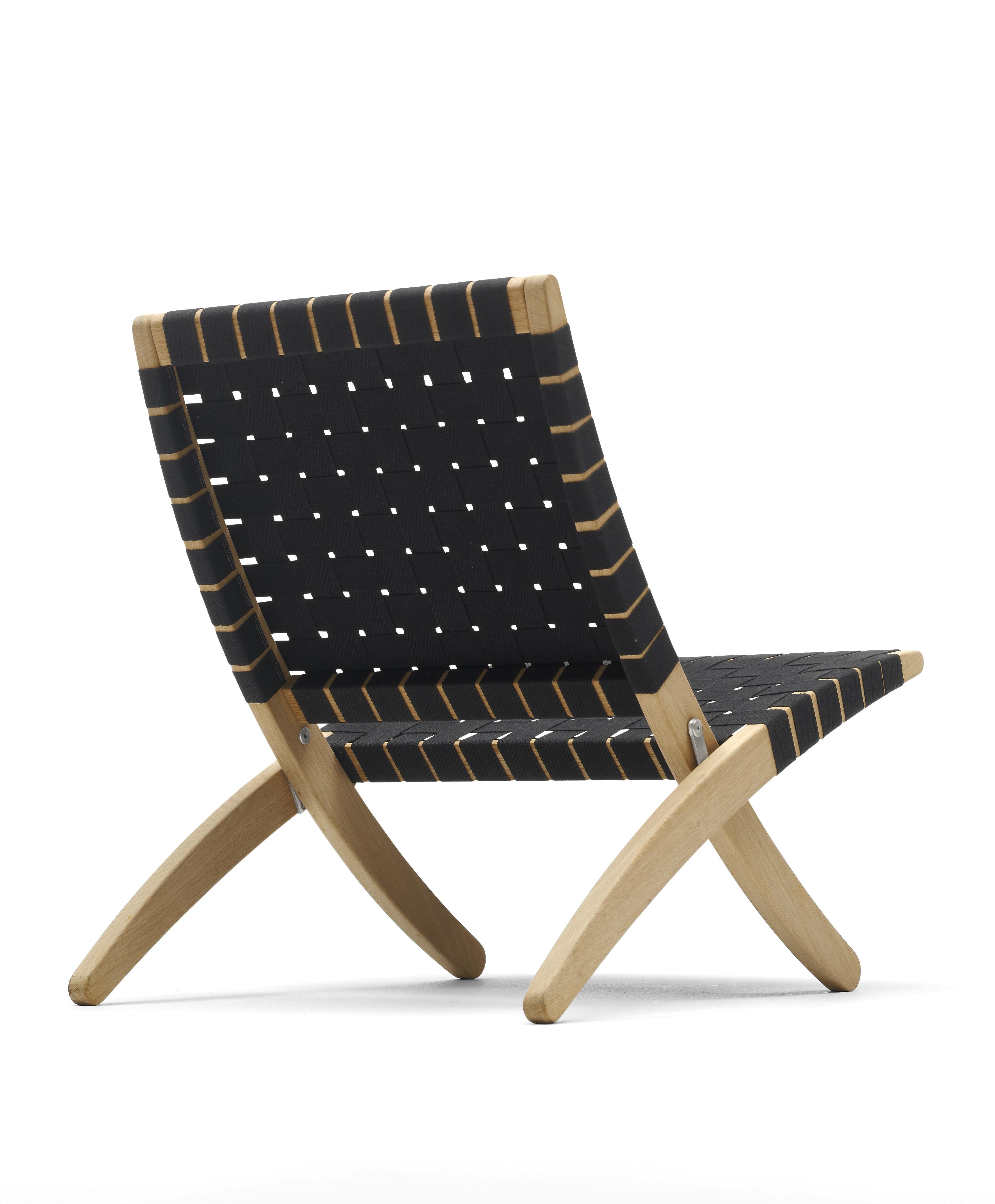 Carl Hansen MG501 Cuba stoel eiken olie, zwarte katoenen riemen