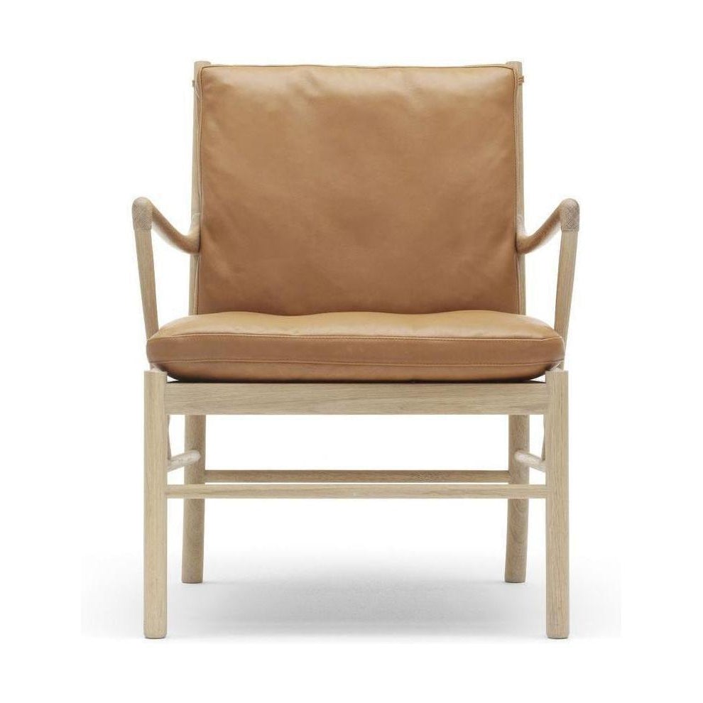 Carl Hansen OW149 Colonial -tuoli, saippuaa tammi/vaaleanruskea nahka