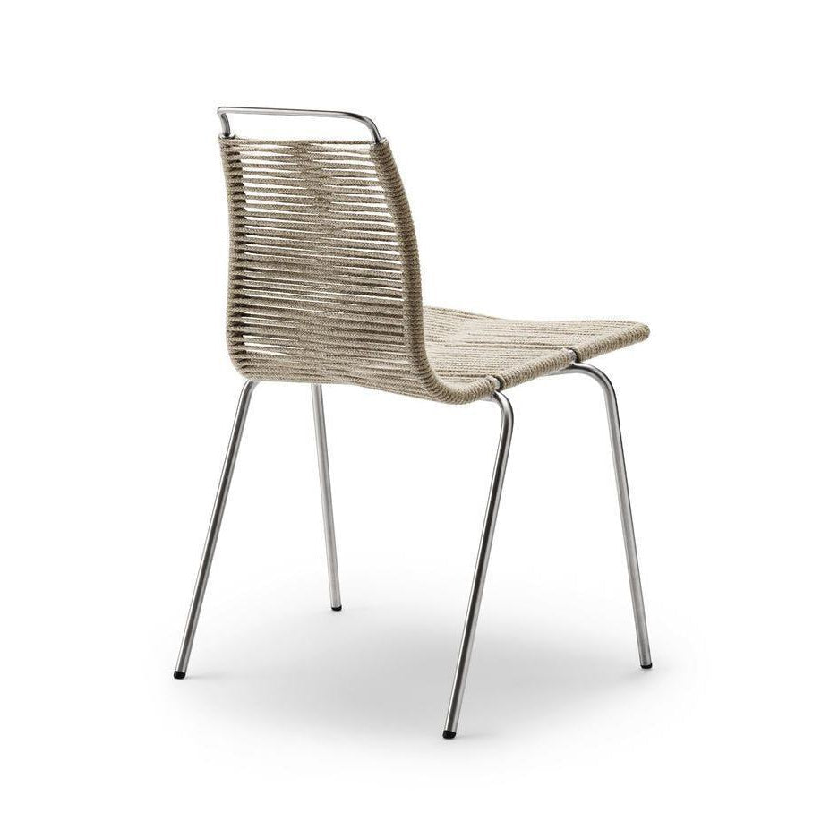 Carl Hansen PK1 sedia, acciaio/corda naturale