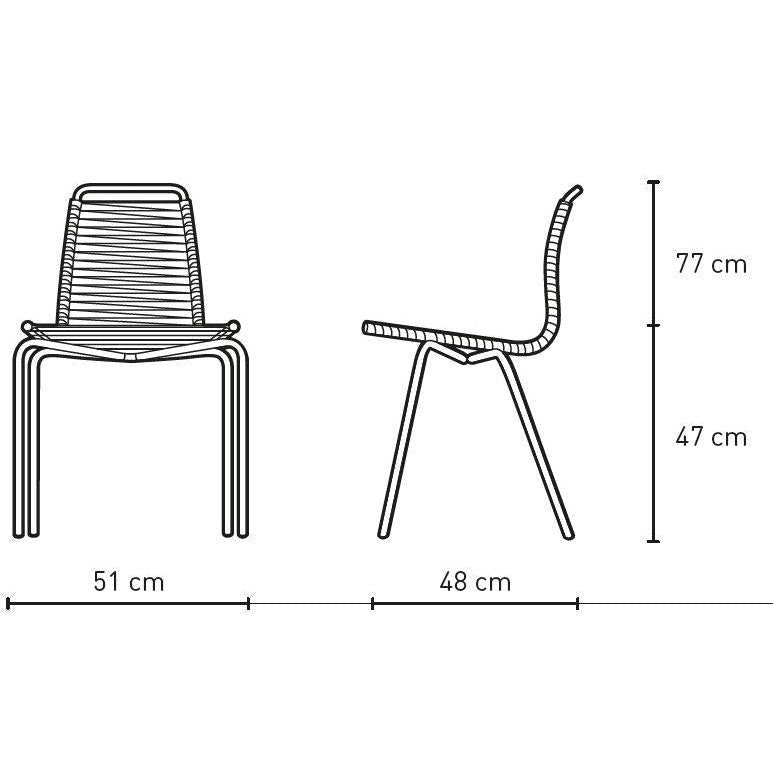 Carl Hansen Chaise PK1, acier / cordon naturel