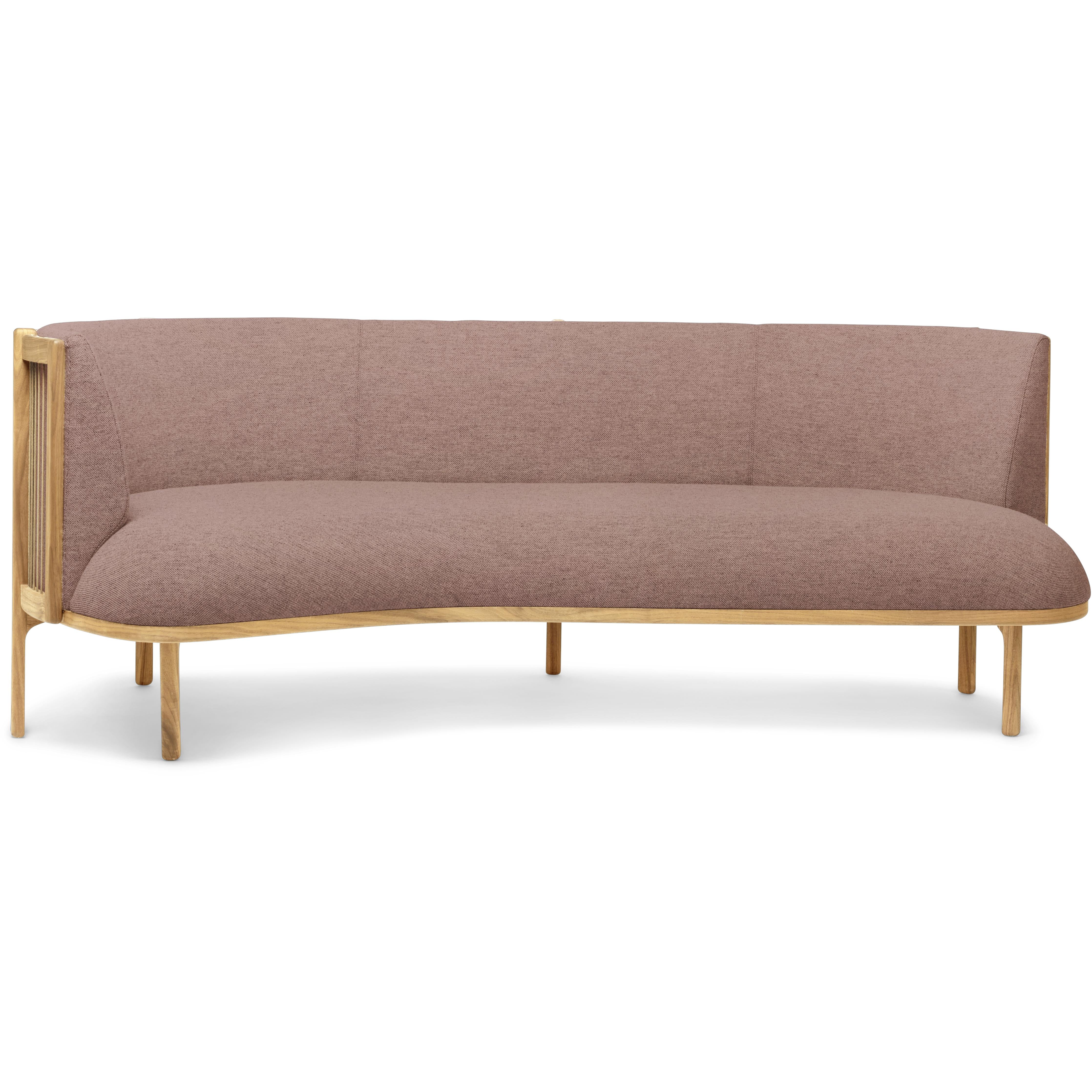 Carl Hansen RF1903 L SIDEVAYS SOFA 3 Seeater Left Oak Oil Oil/Fiord Fabric, Pink/Natural Brown