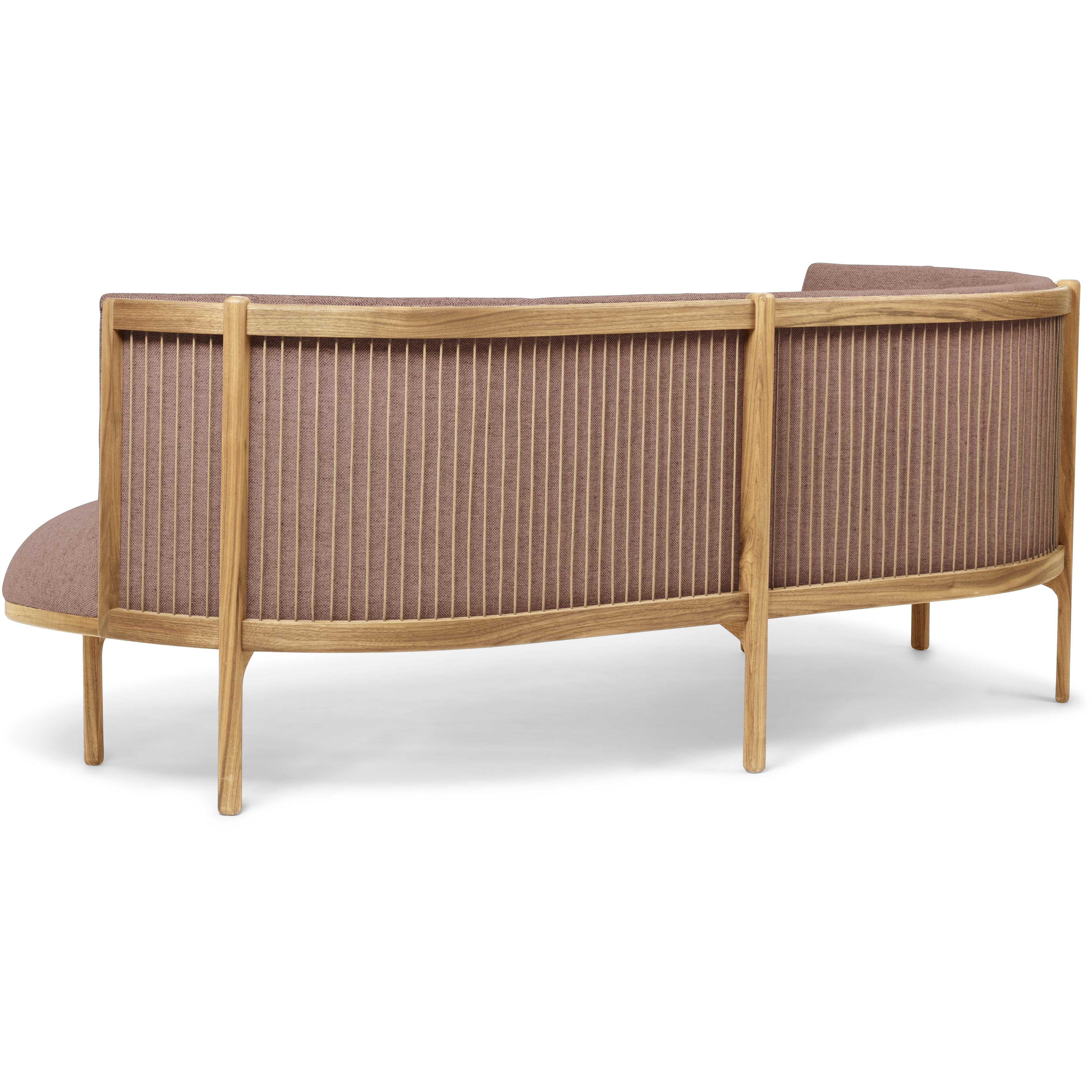 Carl Hansen RF1903 l Sidevays Sofa 3 Seeater linker eiken eiken olie/fiord stof, roze/natuurlijk bruin