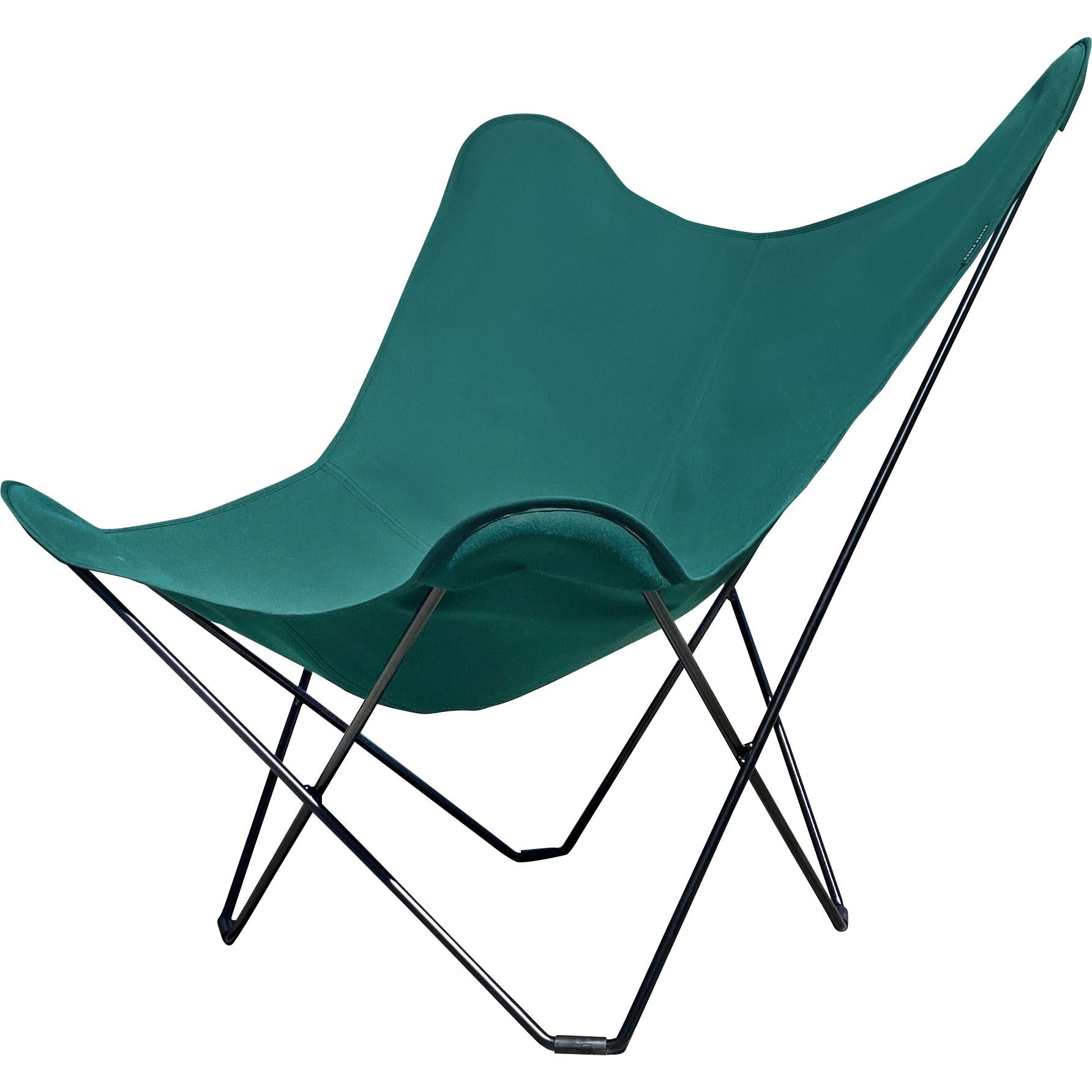 Cuero Sunshine Mariposa蝴蝶椅，森林绿色/黑色室外框架