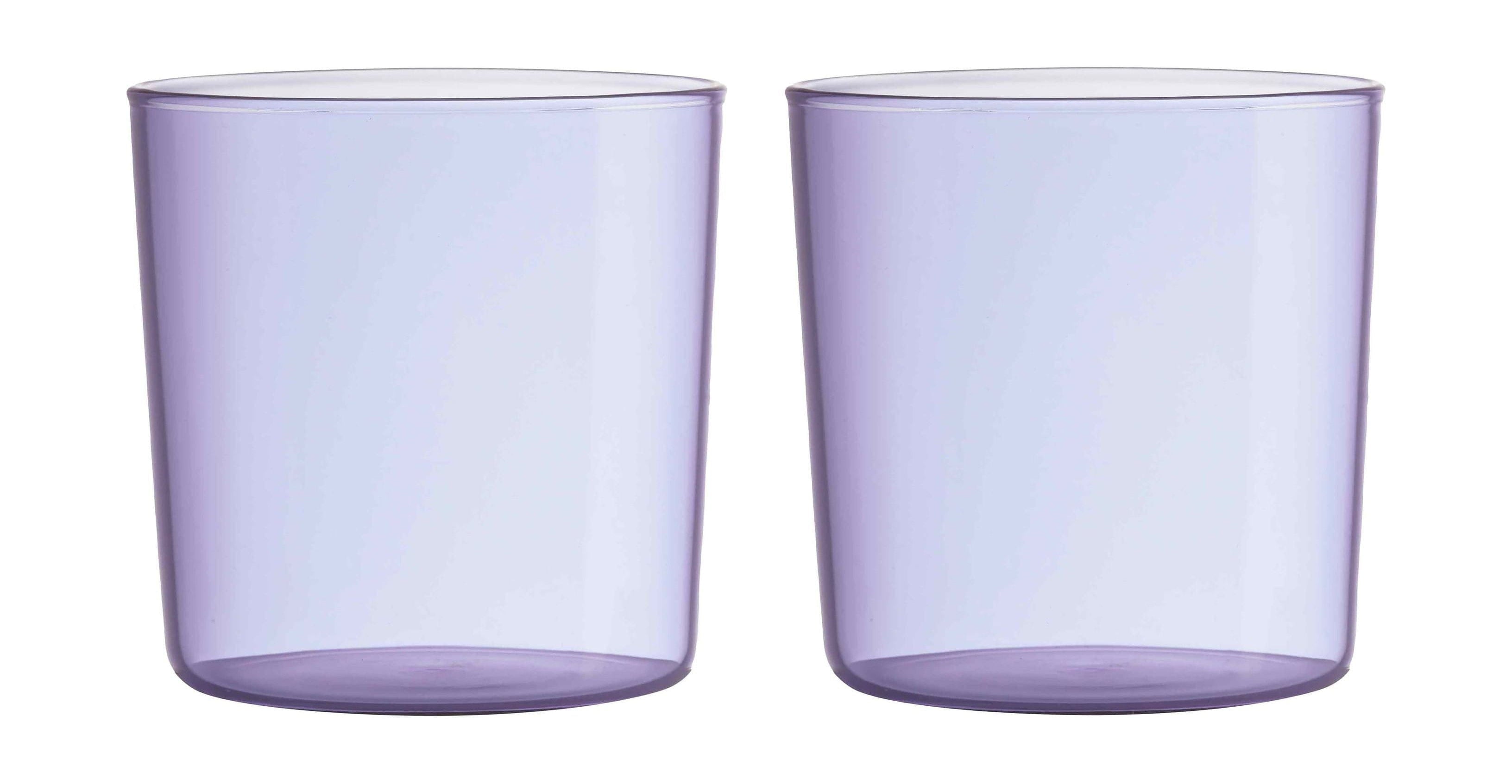 Design Letters Kinderen gekleurde eco drinkglas set van 2, paars