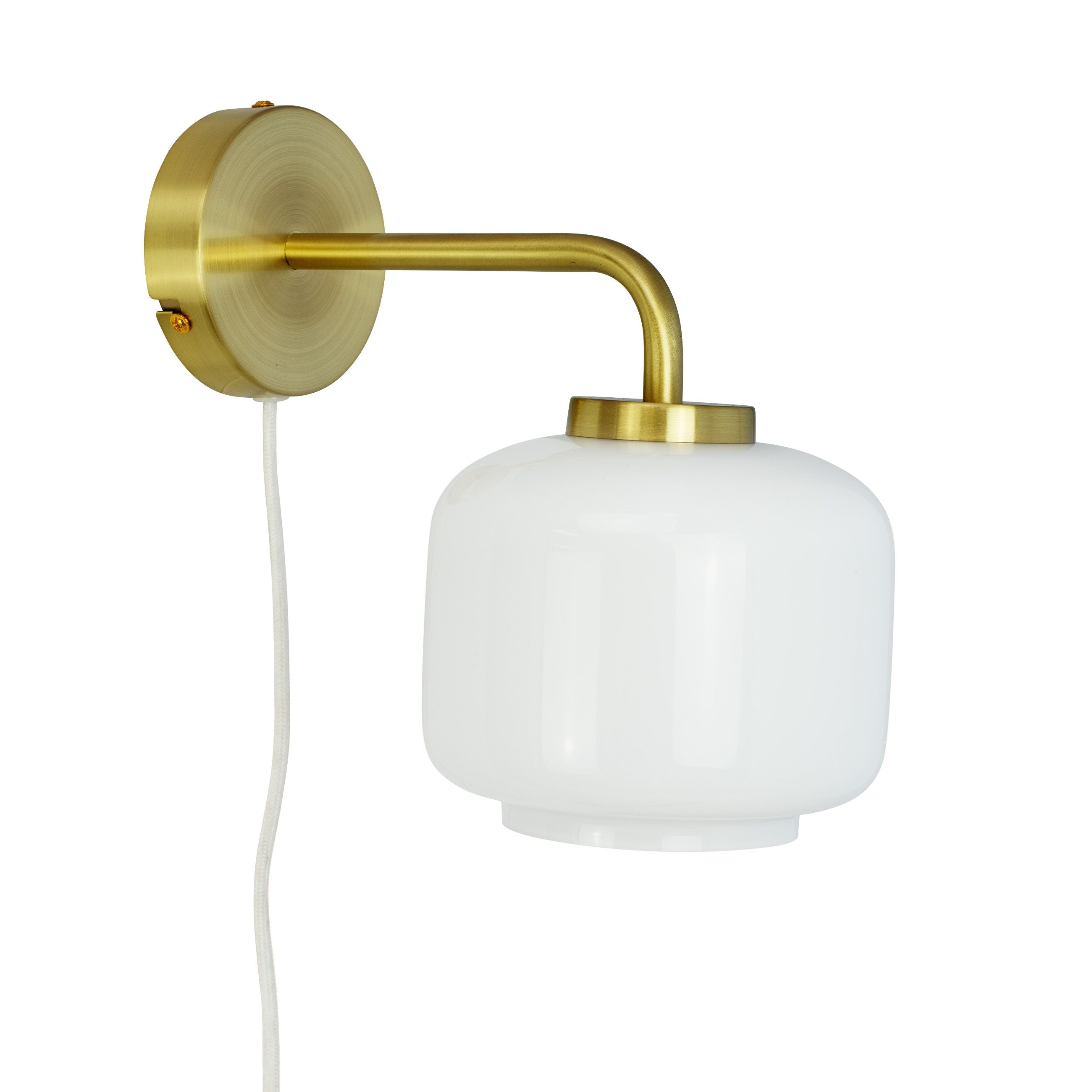 Dyberg Larsen Arp D15 Wall Lamp, Opal/Brass