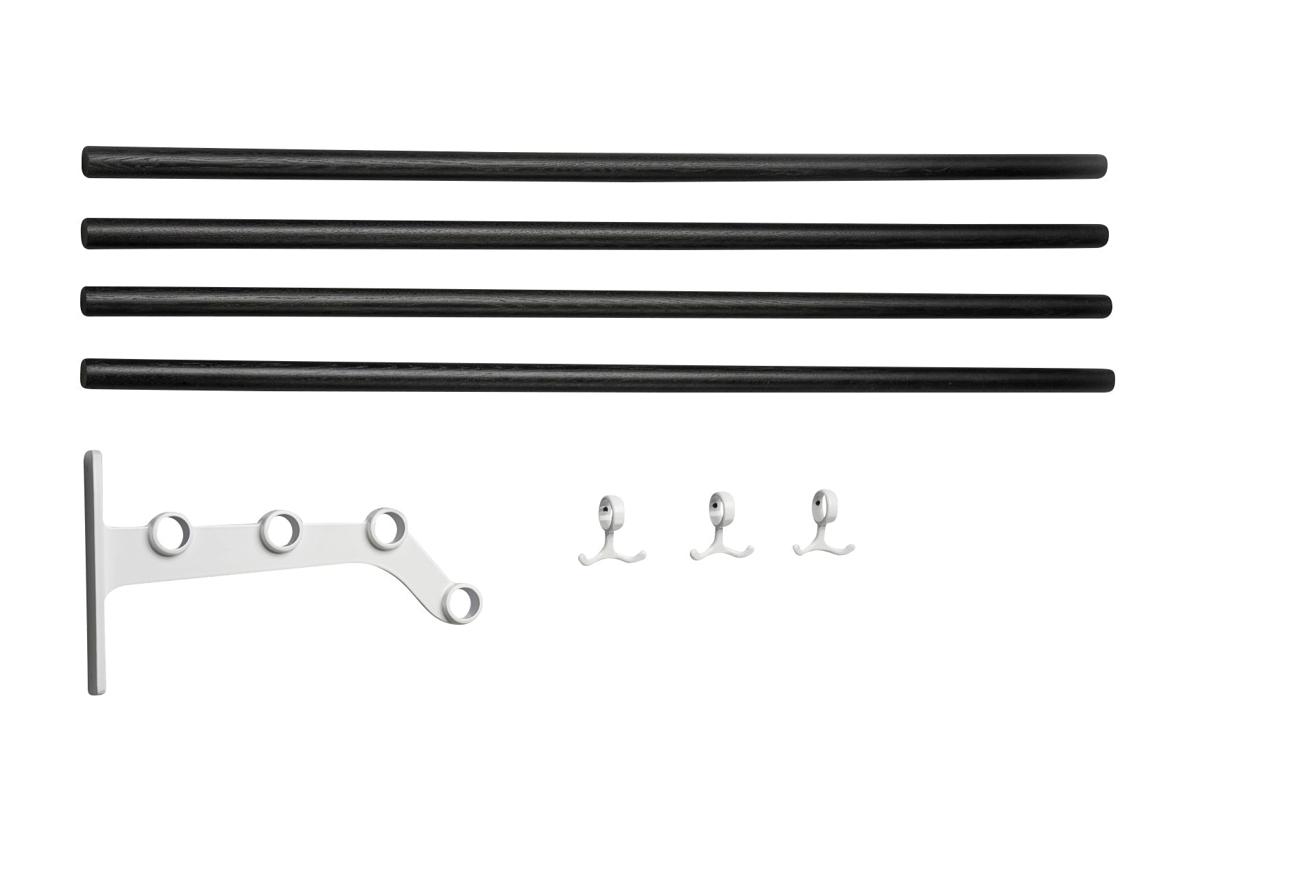 Parte de extensión de diseño de Essem para nostalgi 291 hattehylde roble/aluminio, manchado negro/blanco