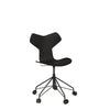 Fritz Hansen 3131 Grand Prix Swivel椅子5脚轮，Ash Black