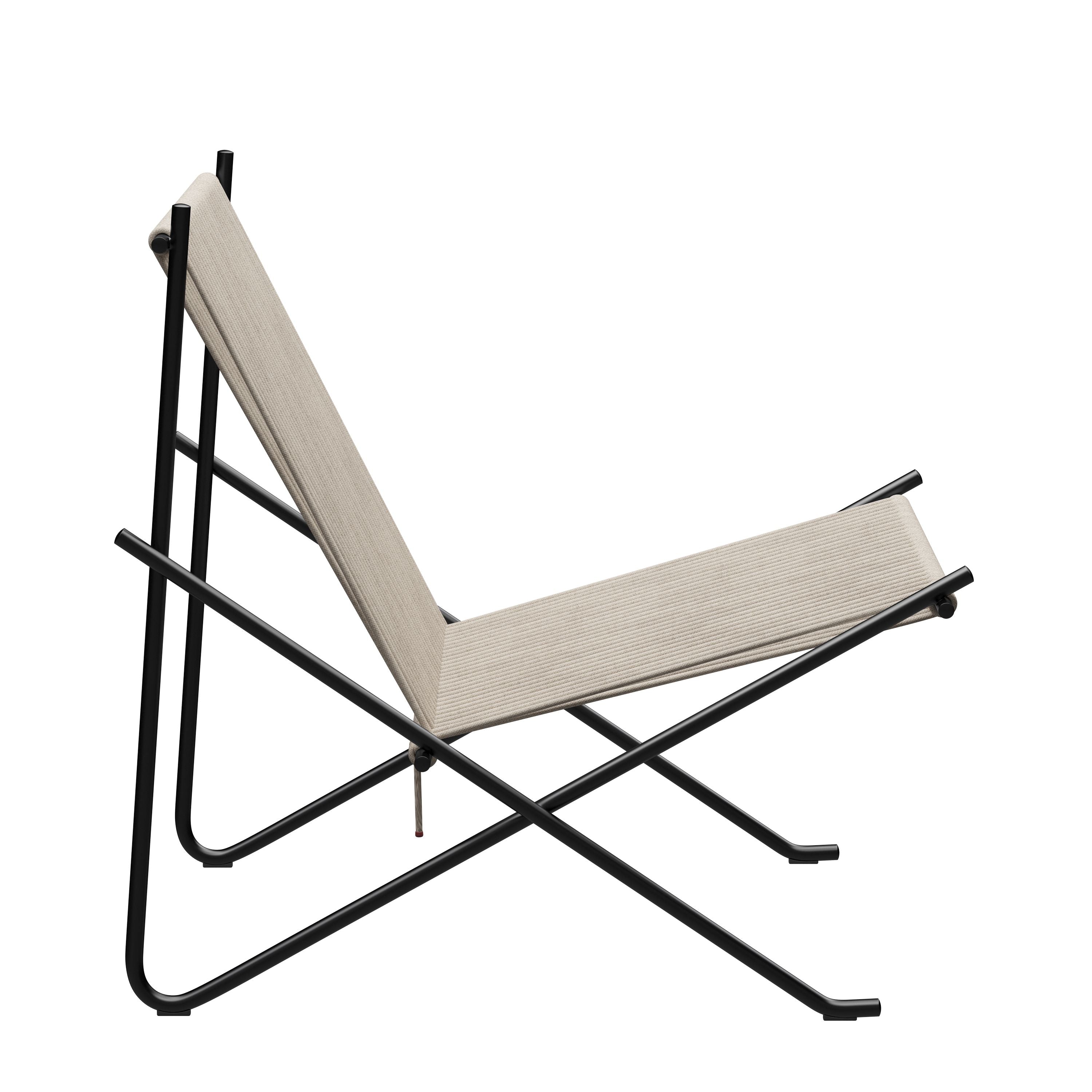 Fritz Hansen PK4 Longe Chair Flag Hayard, natürlicher/schwarzer Stahl