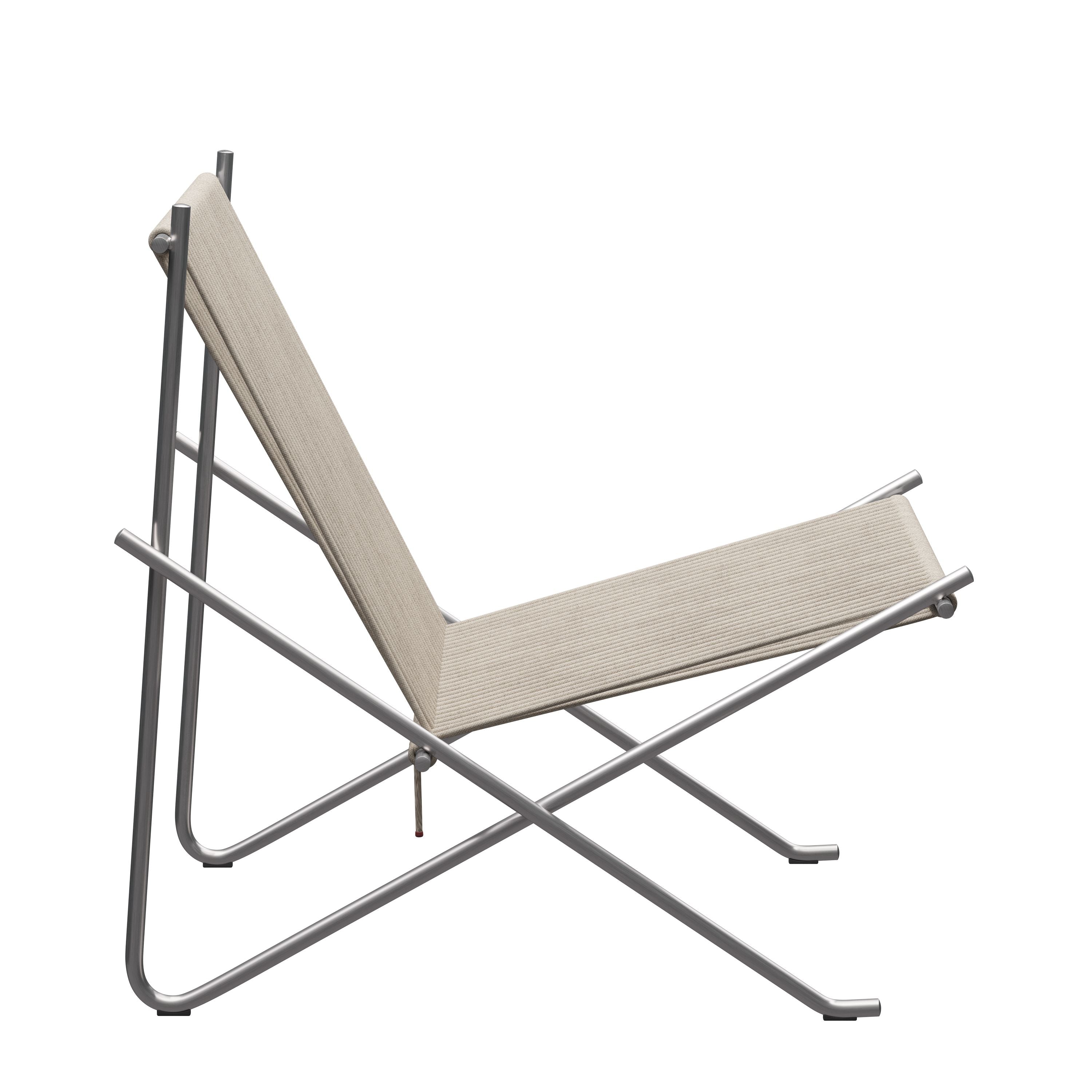 FRITZ HANSEN PK4 Longe Sedia bandiera Hayard, naturale/acciaio