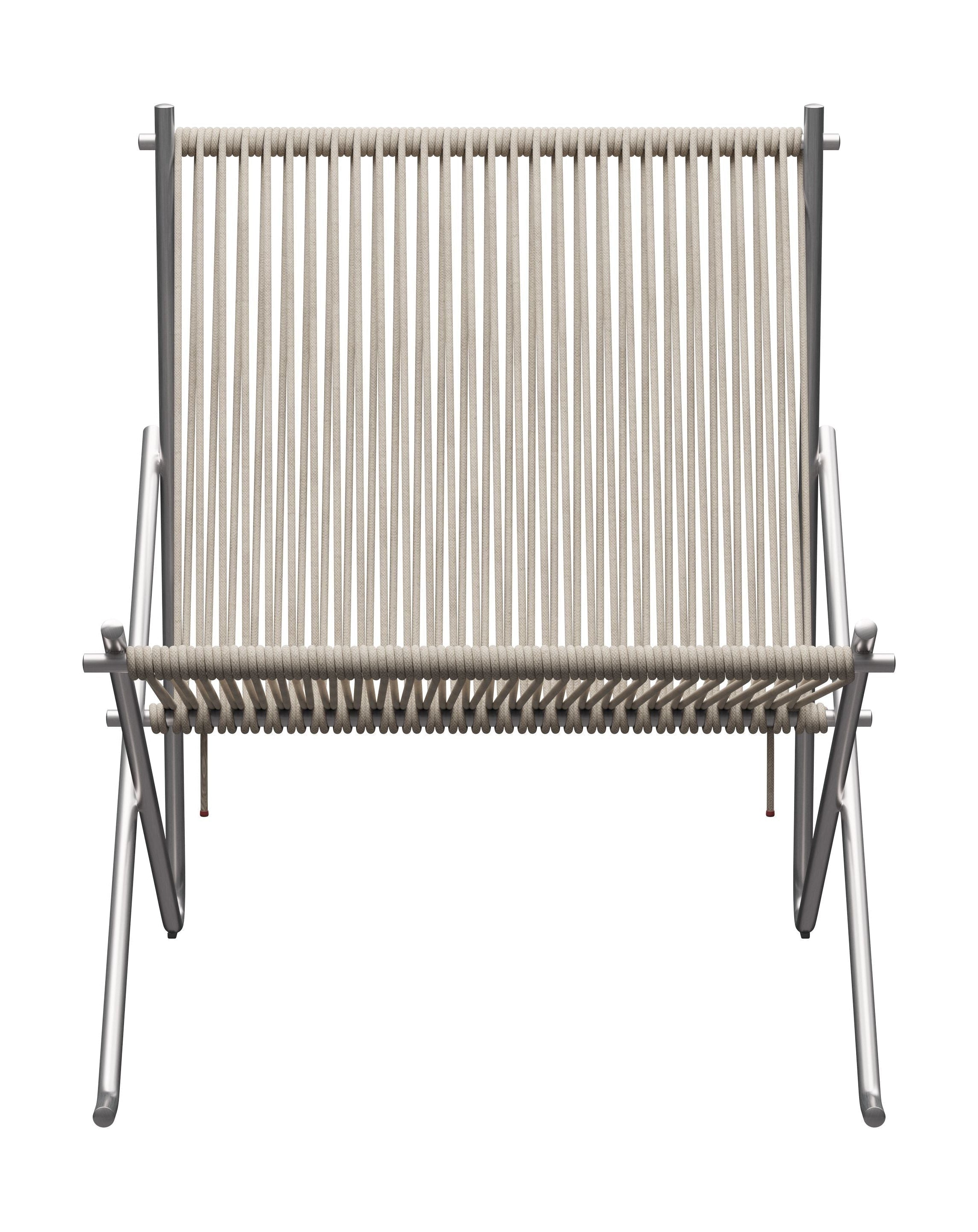 Fritz Hansen PK4 Longe Chair Flag Hayard, natur/stål