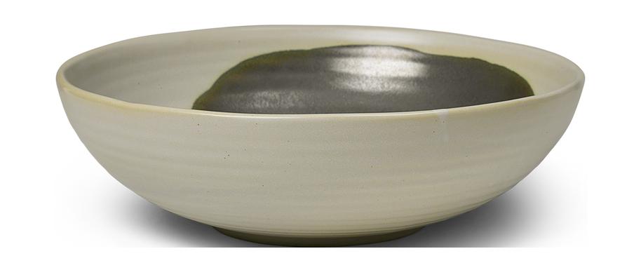 Ferm Living Omhu Bowl stor, av hvitt/trekull