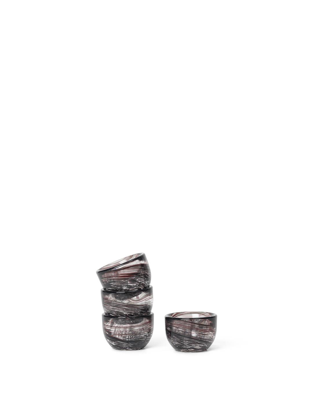 Ferm Living Tinta Tinta Ogg Cup Set di 4, marrone scuro