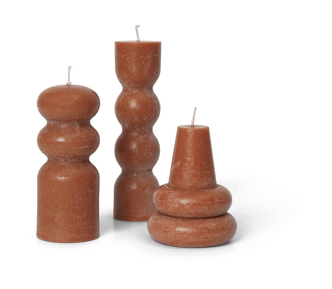 Ferm Living torno velas 3 er set, ámbar