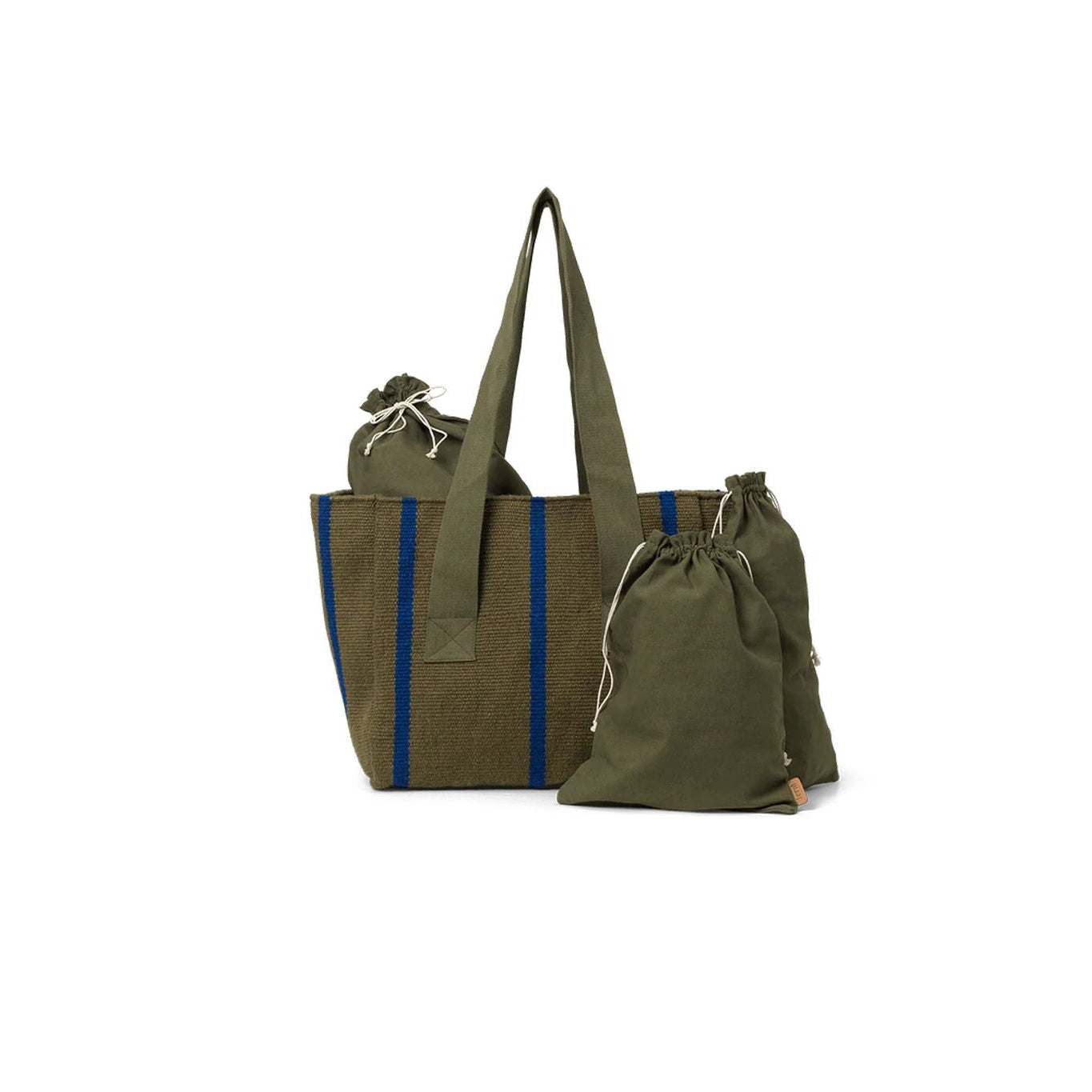 Ferm Living Sac de pique-nique de jardin, olive / bleu clair