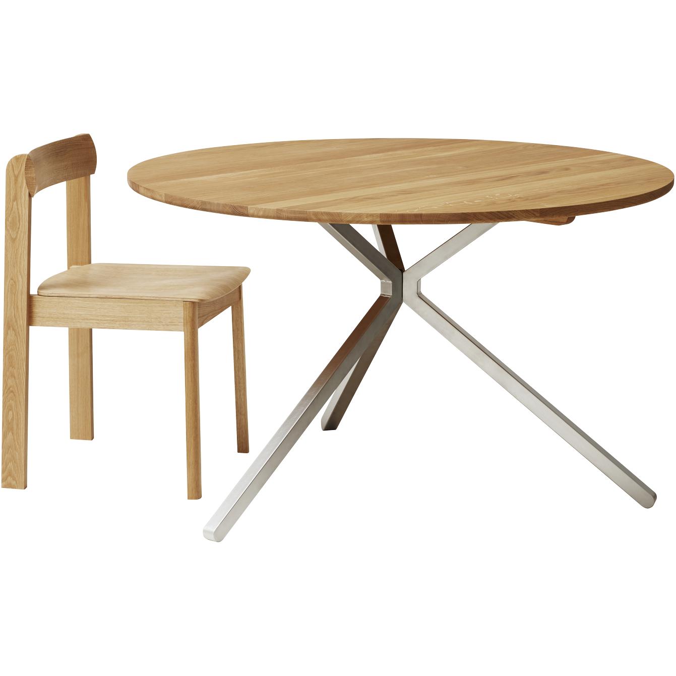 形式和精炼式飞盘桌Ø120厘米。橡木