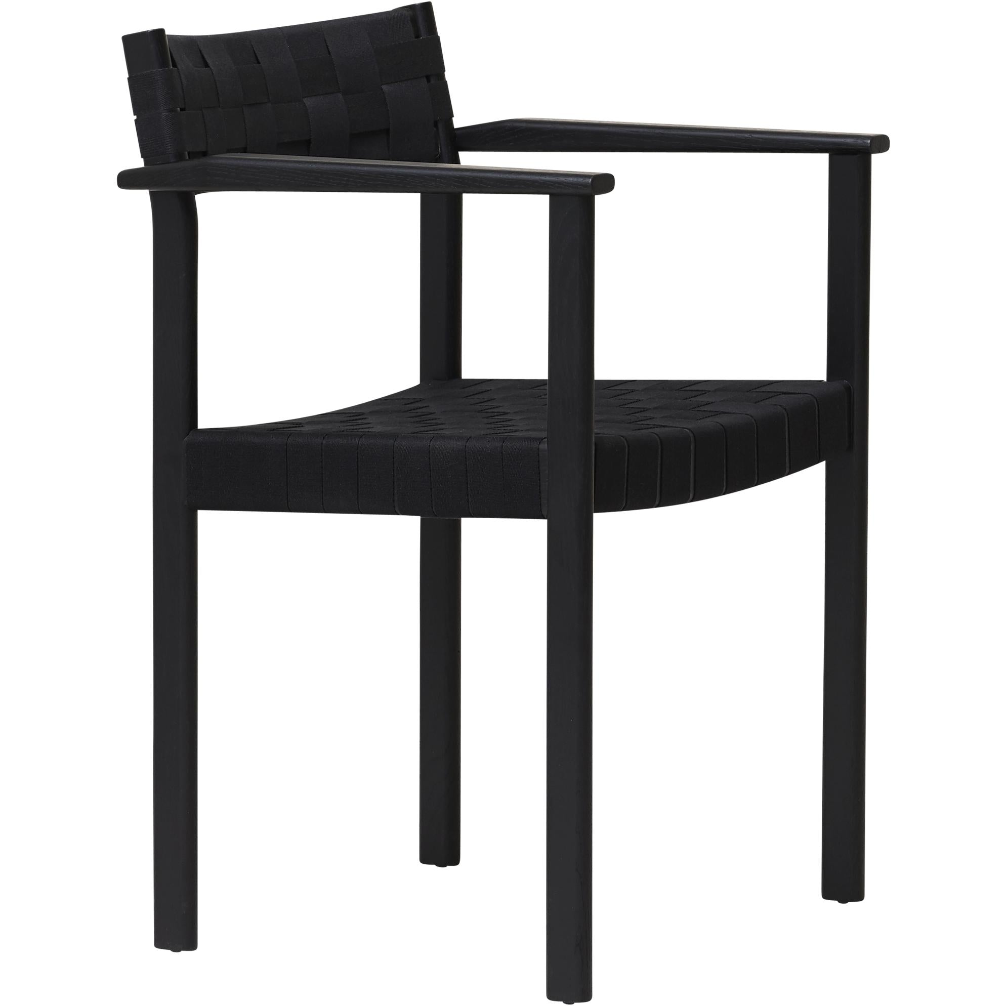 Vorm en verfijn motief fauteuil, zwart -gekleurde eik