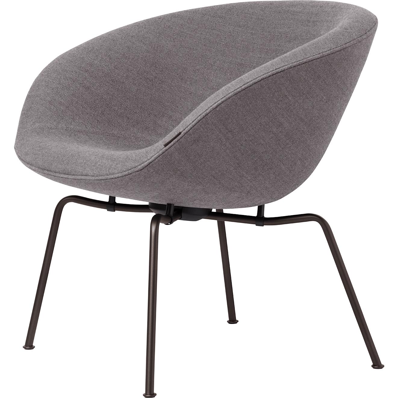 Fritz Hansen AJ Pot Lounge Sedia in polvere tessuto in acciaio rivestito, grigio scuro