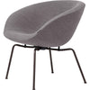 Fritz Hansen AJ Pot Lounge Chaise en poudre en acier en acier, gris foncé