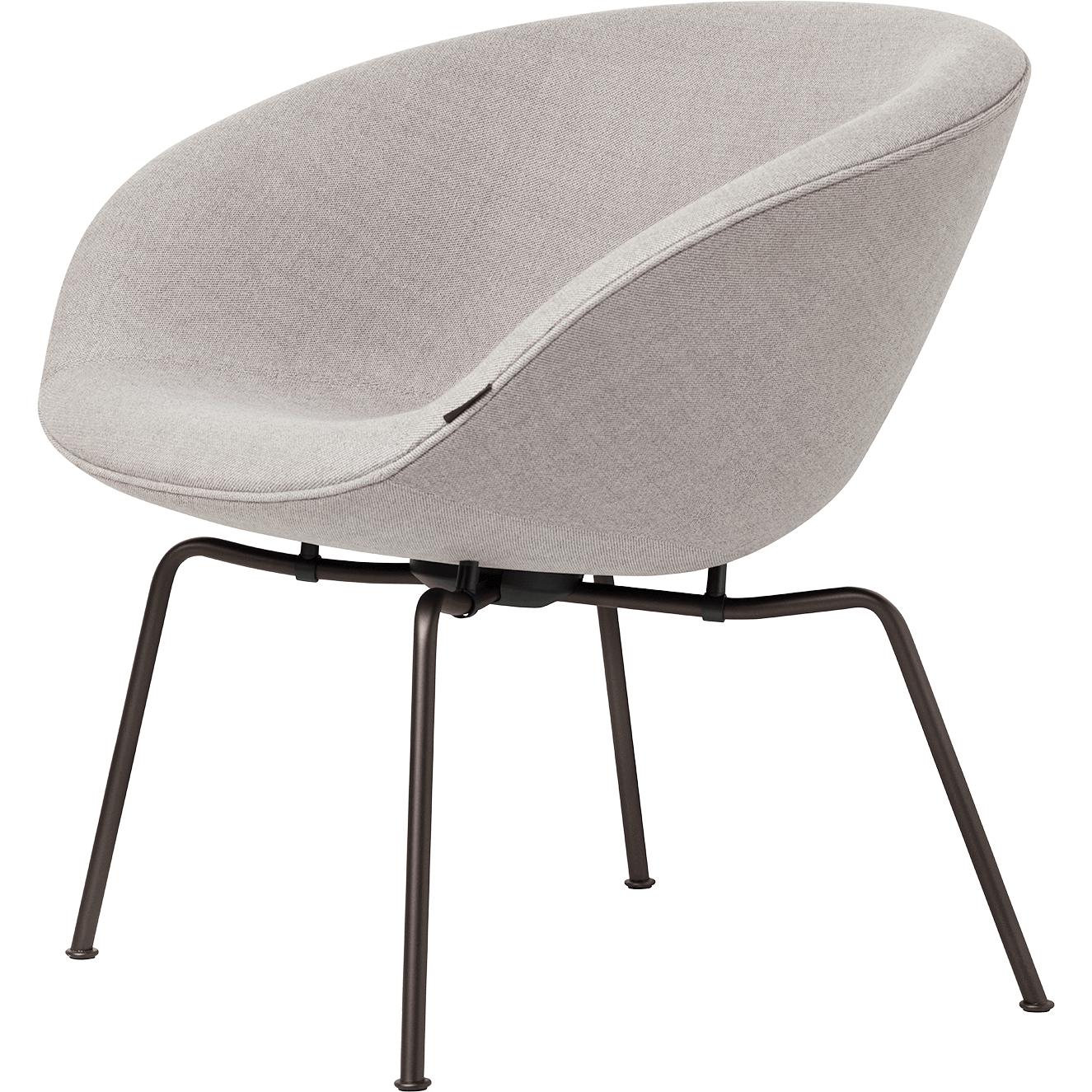 Fritz Hansen AJ Pot Lounge Chair Powder Coated stålstoff, lysegrå