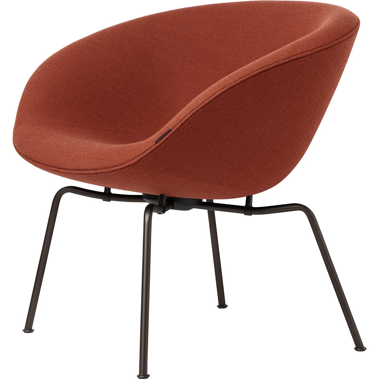 Fritz Hansen AJ Pot Lounge Chair Powder Coated stålstoff, appelsin