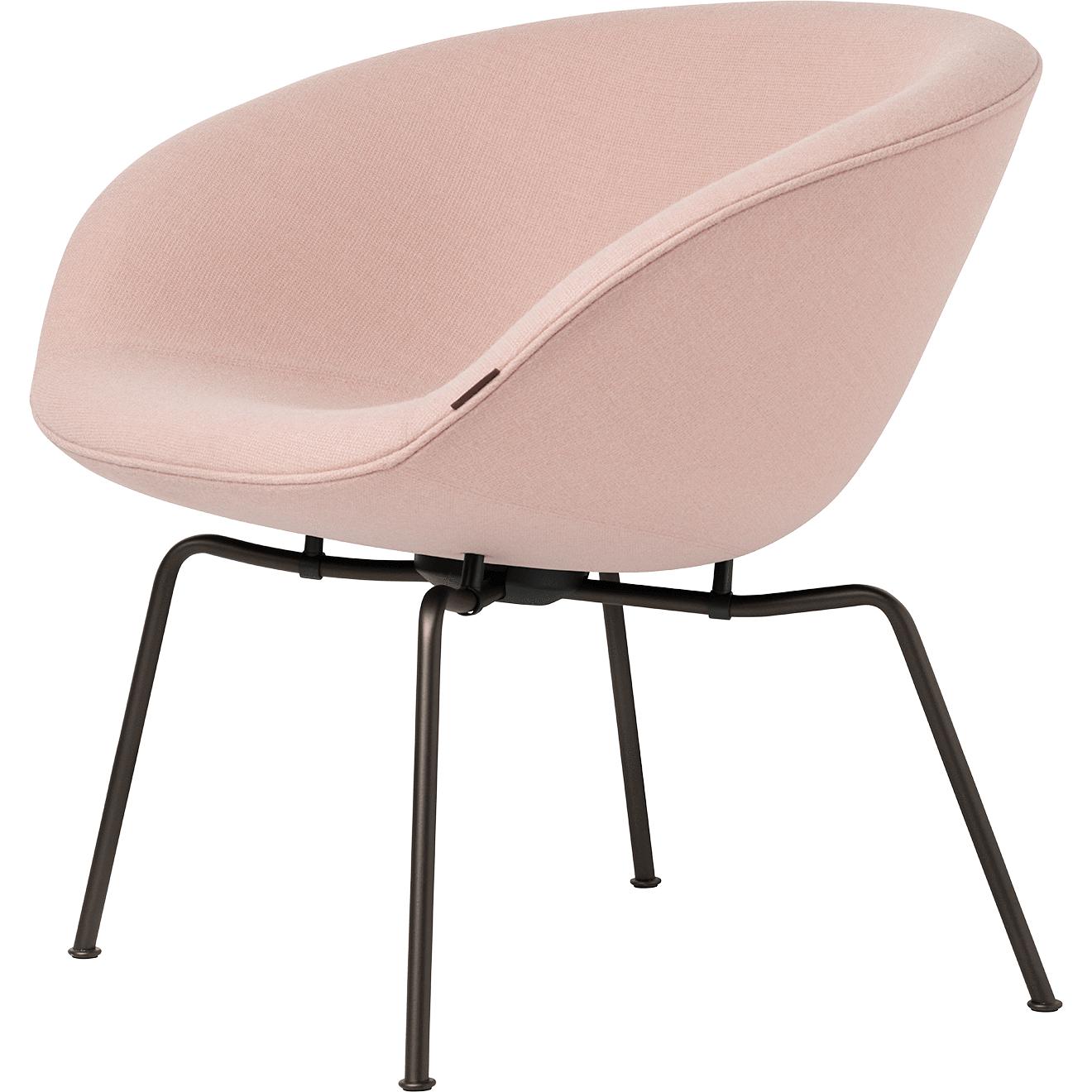 Fritz Hansen AJ Pot Lounge Chair Powder Coated stålstoff, rosa