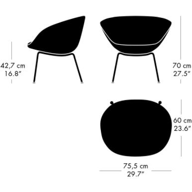 Fritz Hansen AJ Pot Lounge椅子镀铬面料，克里斯蒂安·夏夫（Christianshavn）米色