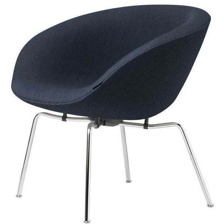 Fritz Hansen AJ Pot Lounge椅子镀铬面料，克里斯蒂安·夏夫（Christianshavn Blue）