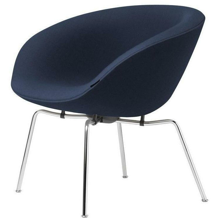 Fritz Hansen AJ Pot Lounge Chair Chrome plaqué de tissu, ChristianShavn Blue Uni