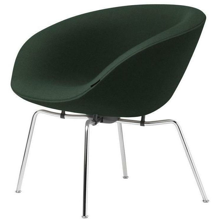 Fritz Hansen AJ Pot Lounge Chom Chromed Frame Fabric, ChristianShavn Dark Green Plain