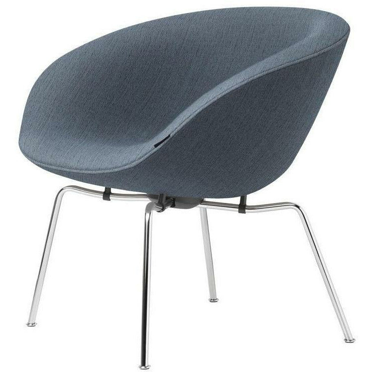 Fritz Hansen AJ Pot Lounge Chair Chrome Plated Frame Fabric, ChristianShavn Light Blue