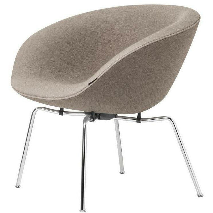 Fritz Hansen AJ Pot Lounge椅子镀铬面料，克里斯蒂安·夏夫（Christianshavn Light Beige）