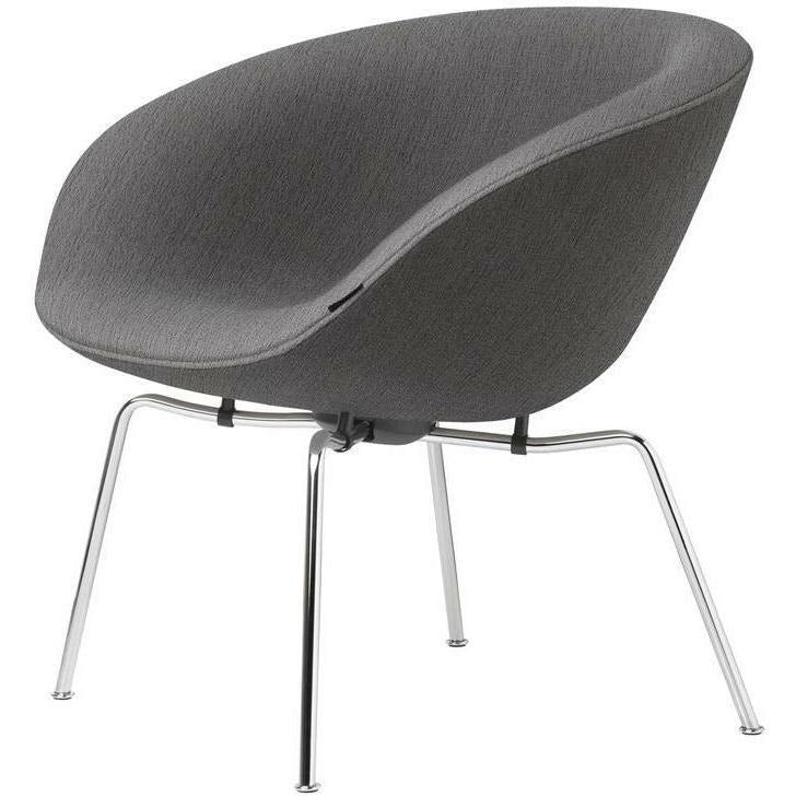 Fritz Hansen Aj Pot Lounge Chair Verchromtes Gestell Stoff, Christianshavn Hellgrau