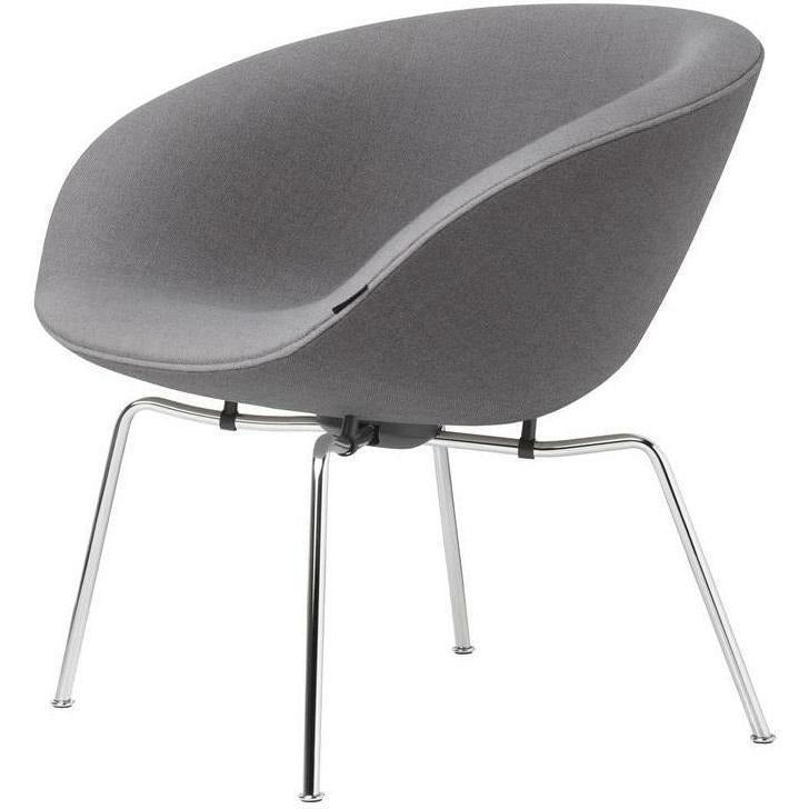 Fritz Hansen Aj Pot Lounge Chair Verchromtes Gestell Stoff, Christianshavn Hellgrau Uni