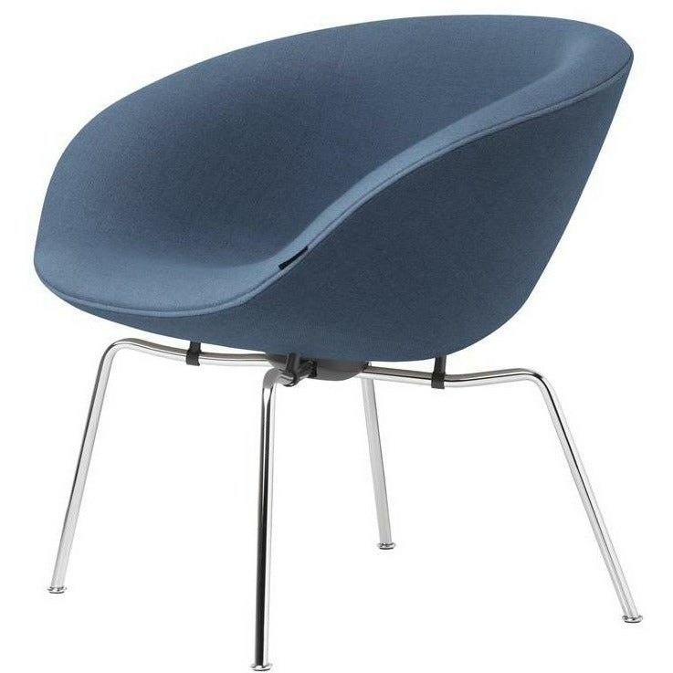 Fritz Hansen AJ Pot Lounge Chom Chromed Frame Fabric, ChristianShavn Light Blue Uni