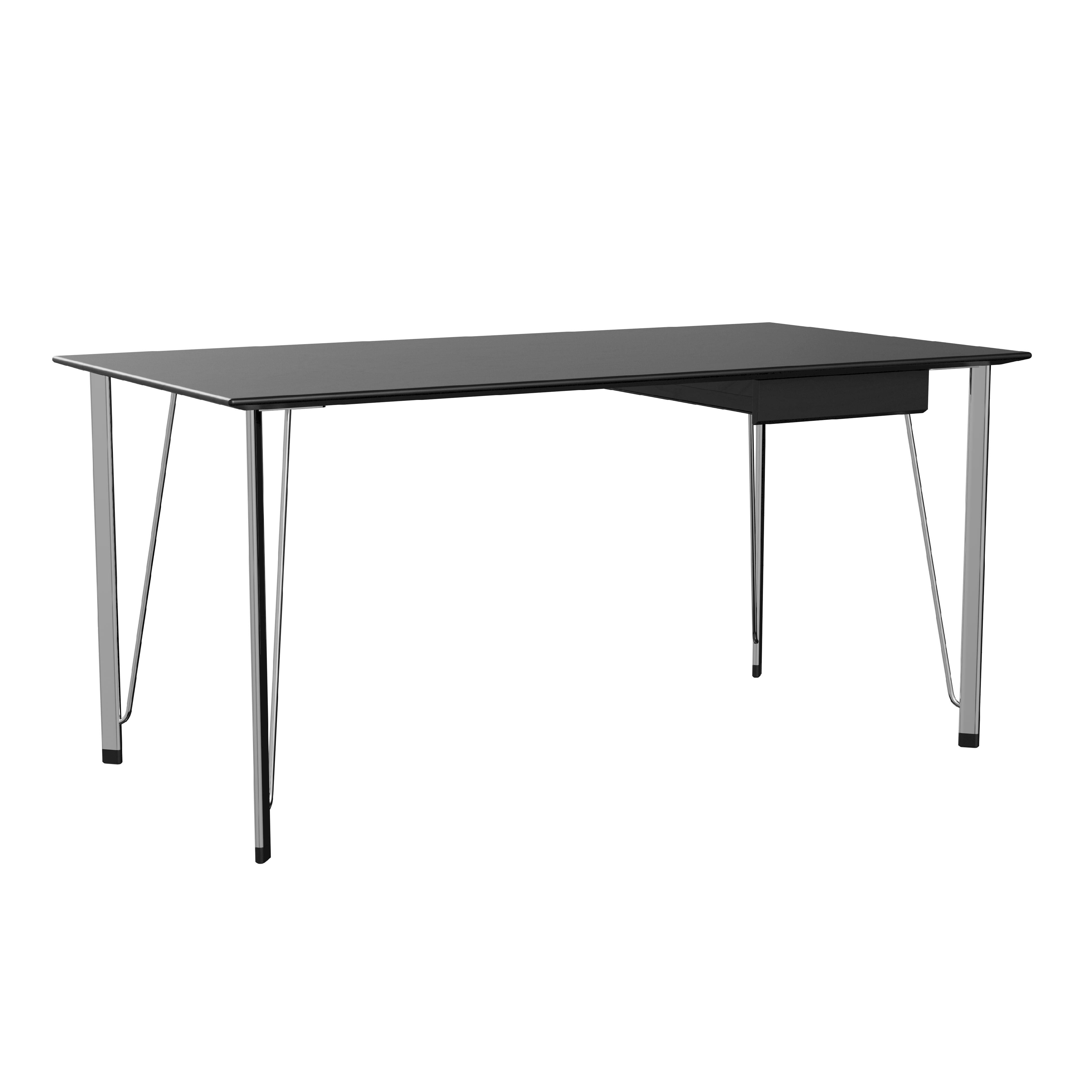 Fritz Hansen FH3605 -bureau met lade, chroom/zwarte geverfde as