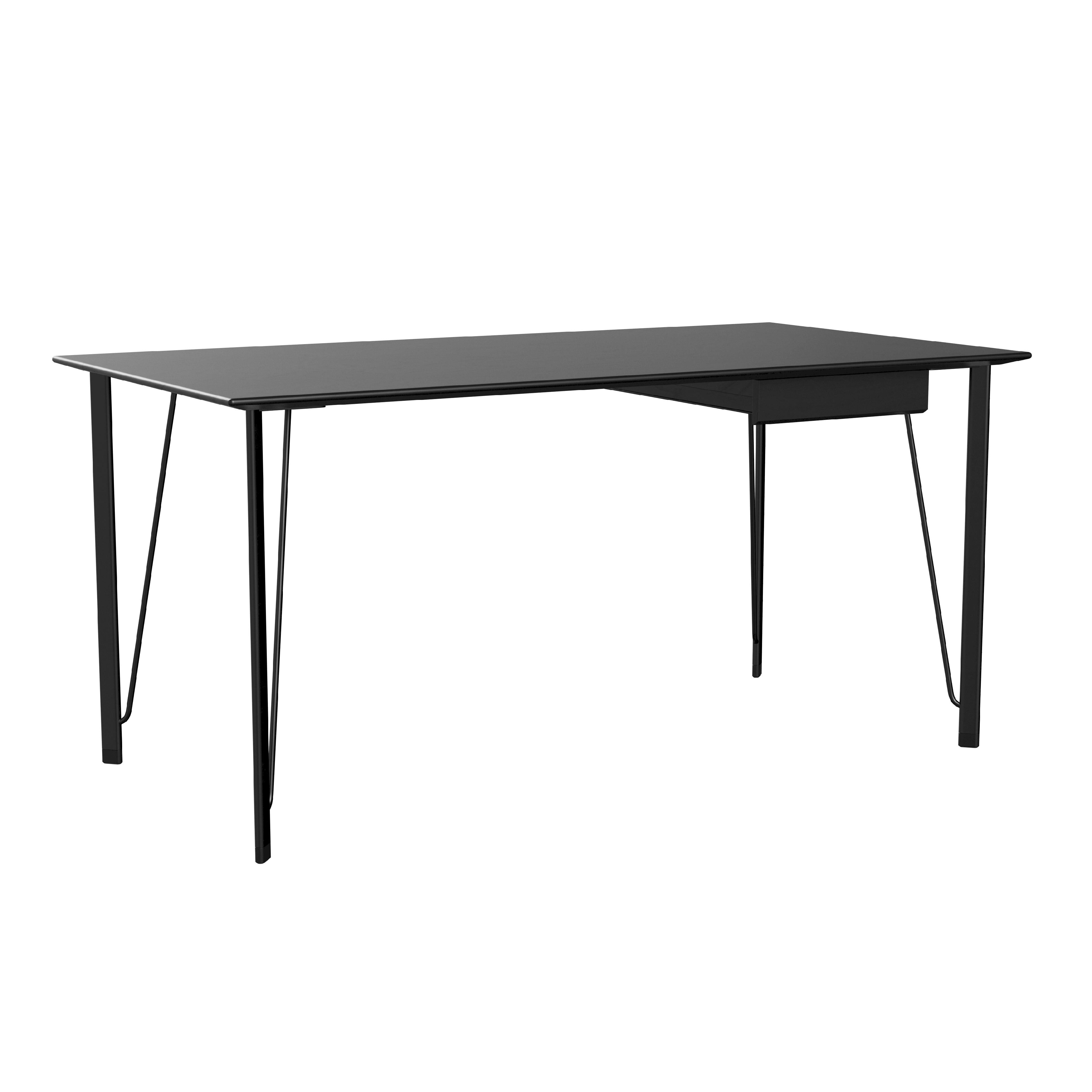 Scrivania Fritz Hansen FH3605 con cassetto, cenere di colore nero/nero