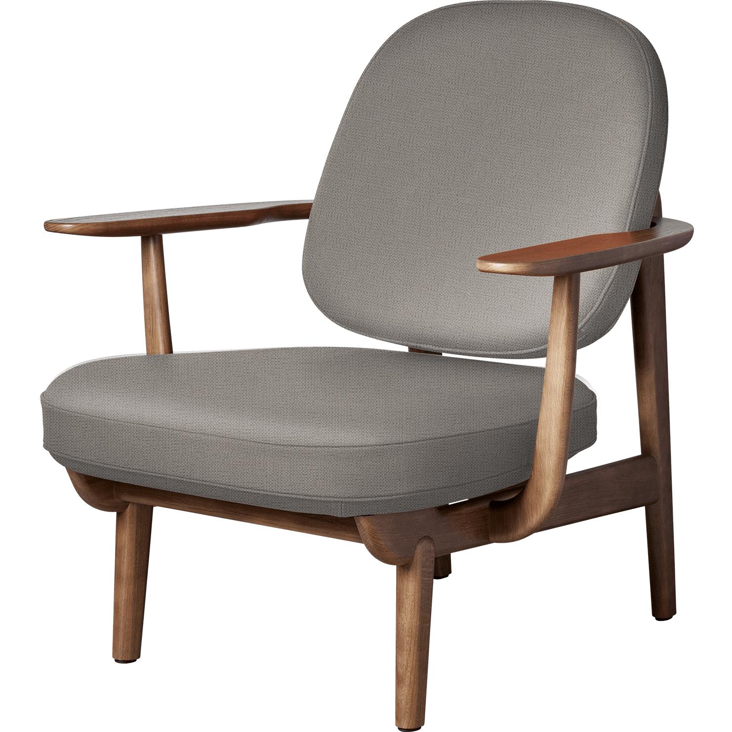 Fritz Hansen JH97 Fred Lounge Stuhl für dunkle Bunt Eiche, leichtes Beige