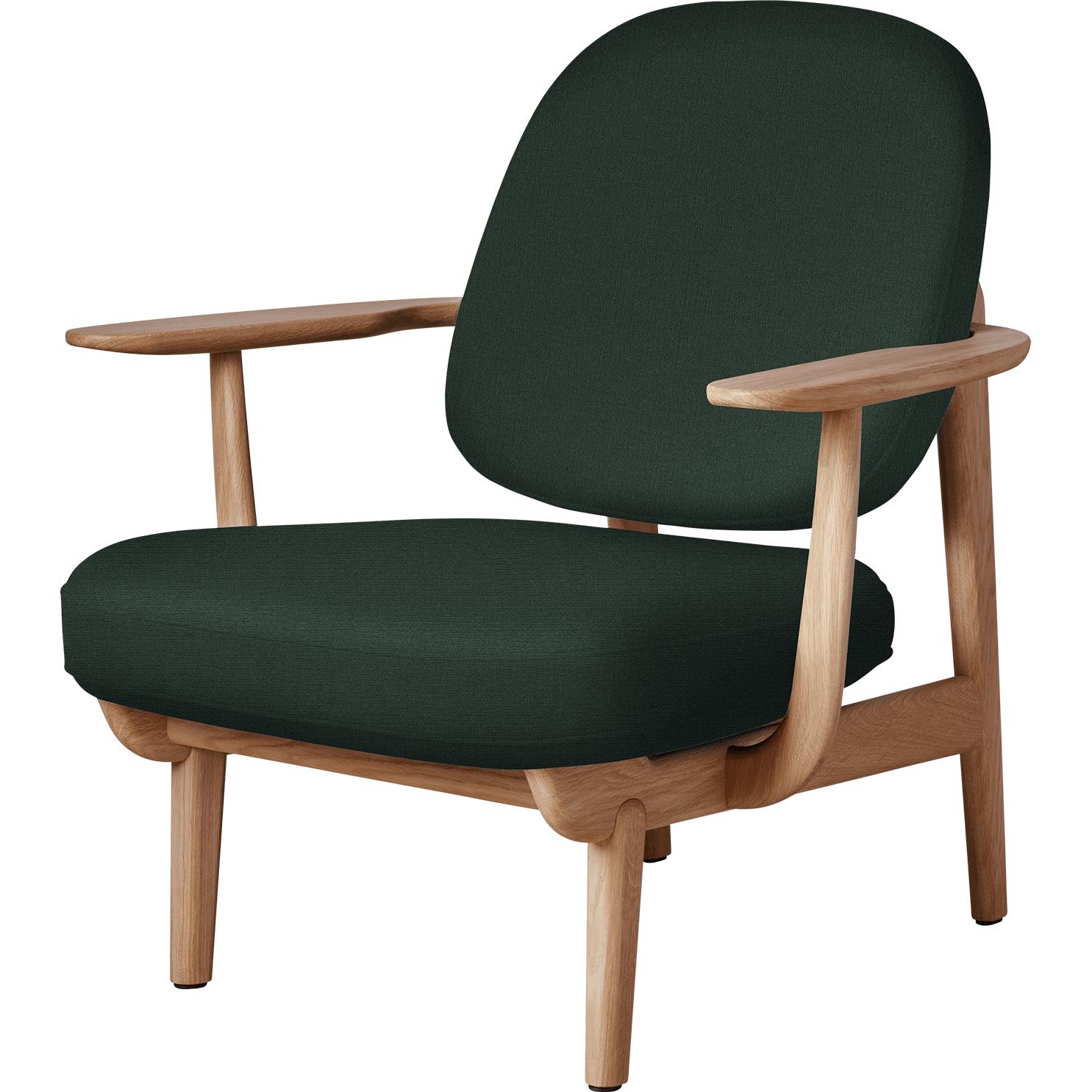 Fritz Hansen JH97 Fred Lounge stoel geoliede eiken, lichtblauw