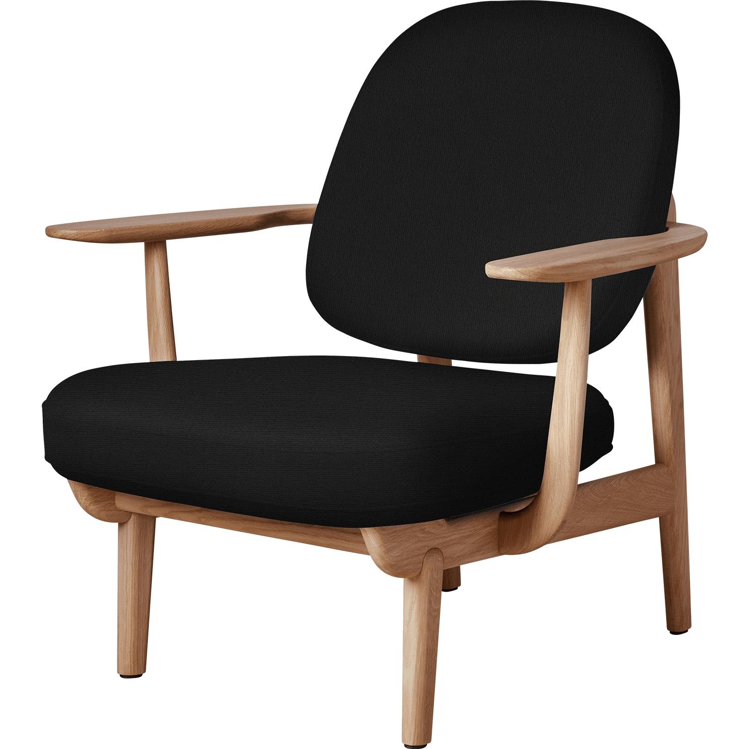 Fritz Hansen JH97 Fred Lounge Chair Oiled Oak, lysegrå