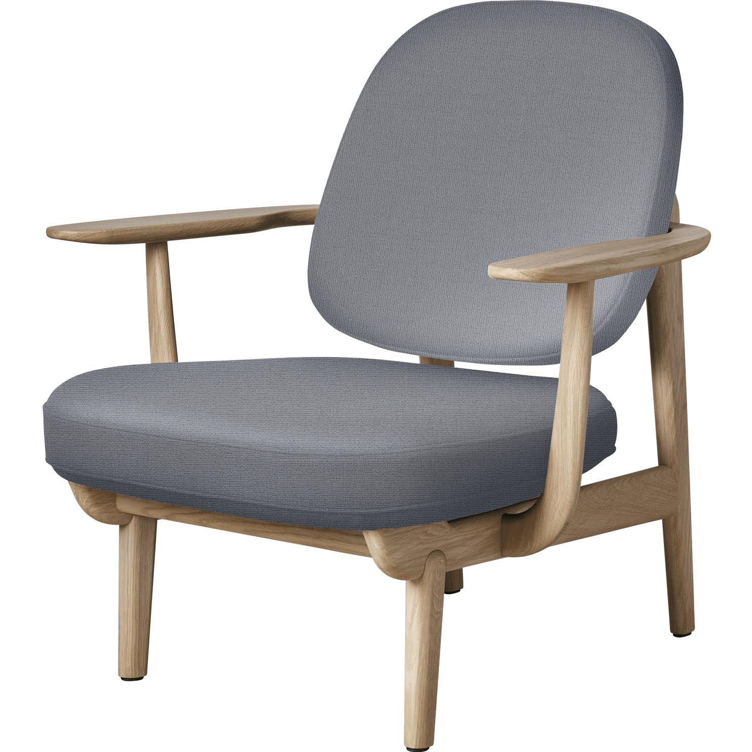 Fritz Hansen JH97 Fred Lounge Chair LaQuered Oak, gris clair