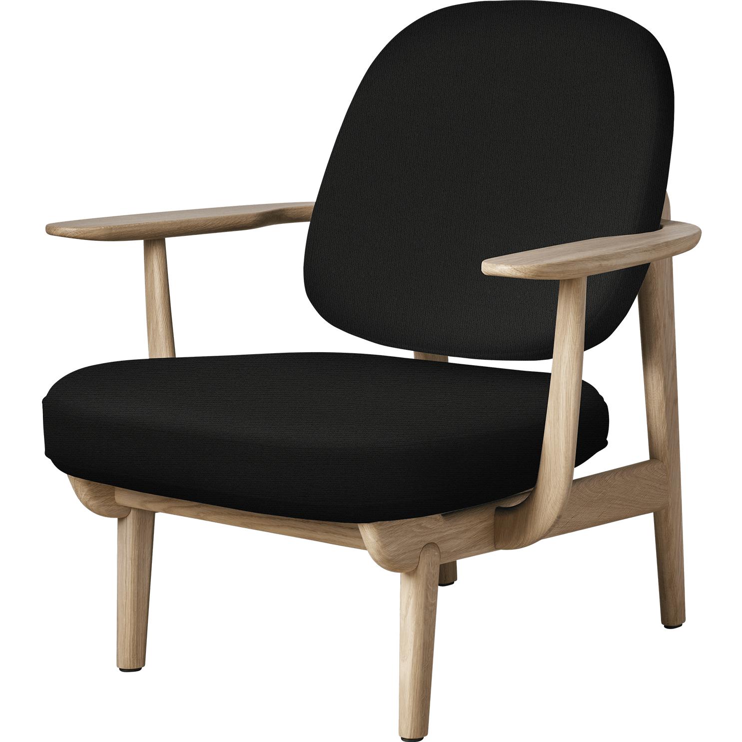 Fritz Hansen JH97 Fred Lounge Silla Lacqueed Oak, Negro