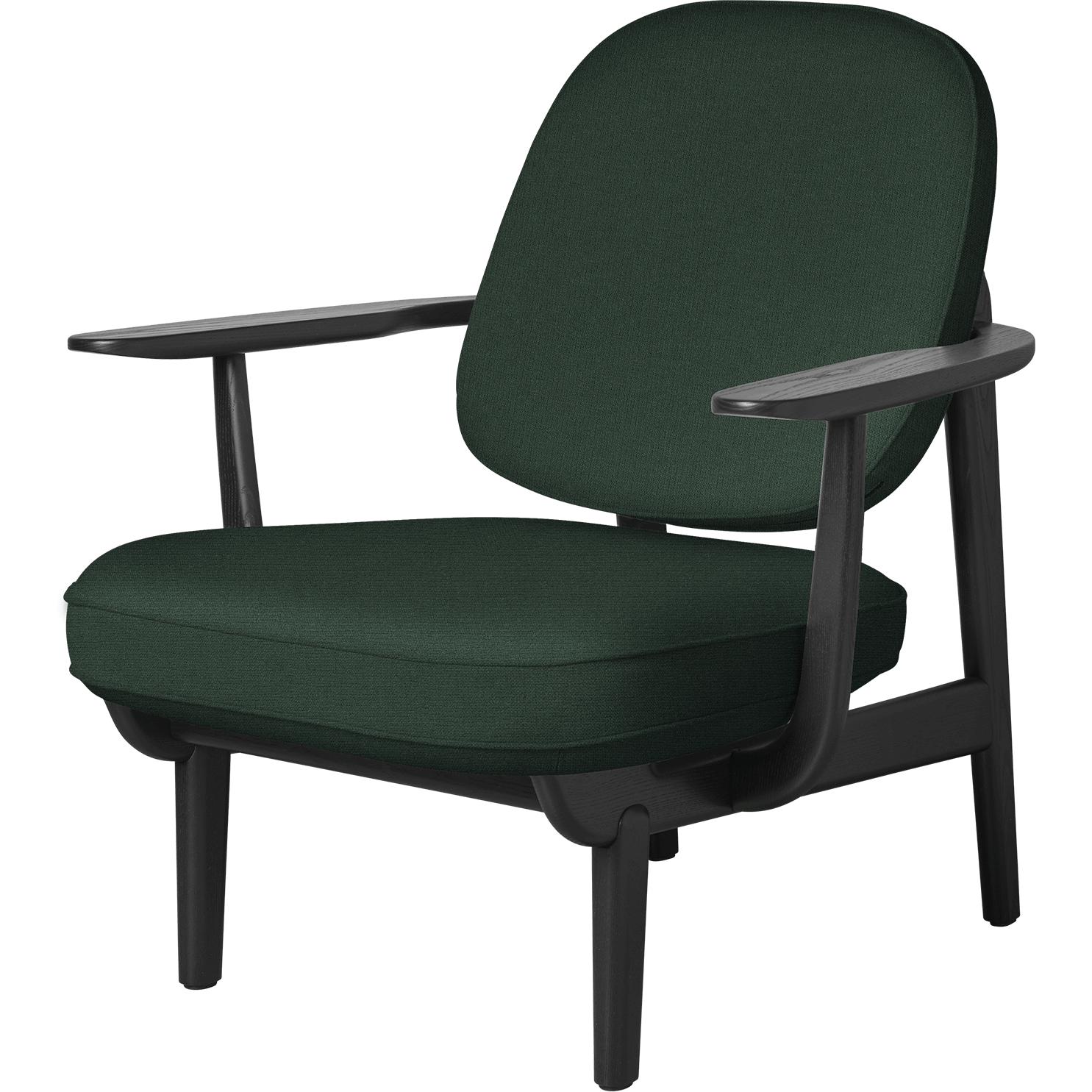 Fritz Hansen JH97 Fred Lounge Stuhl Schwarzfarbe Asche, grün